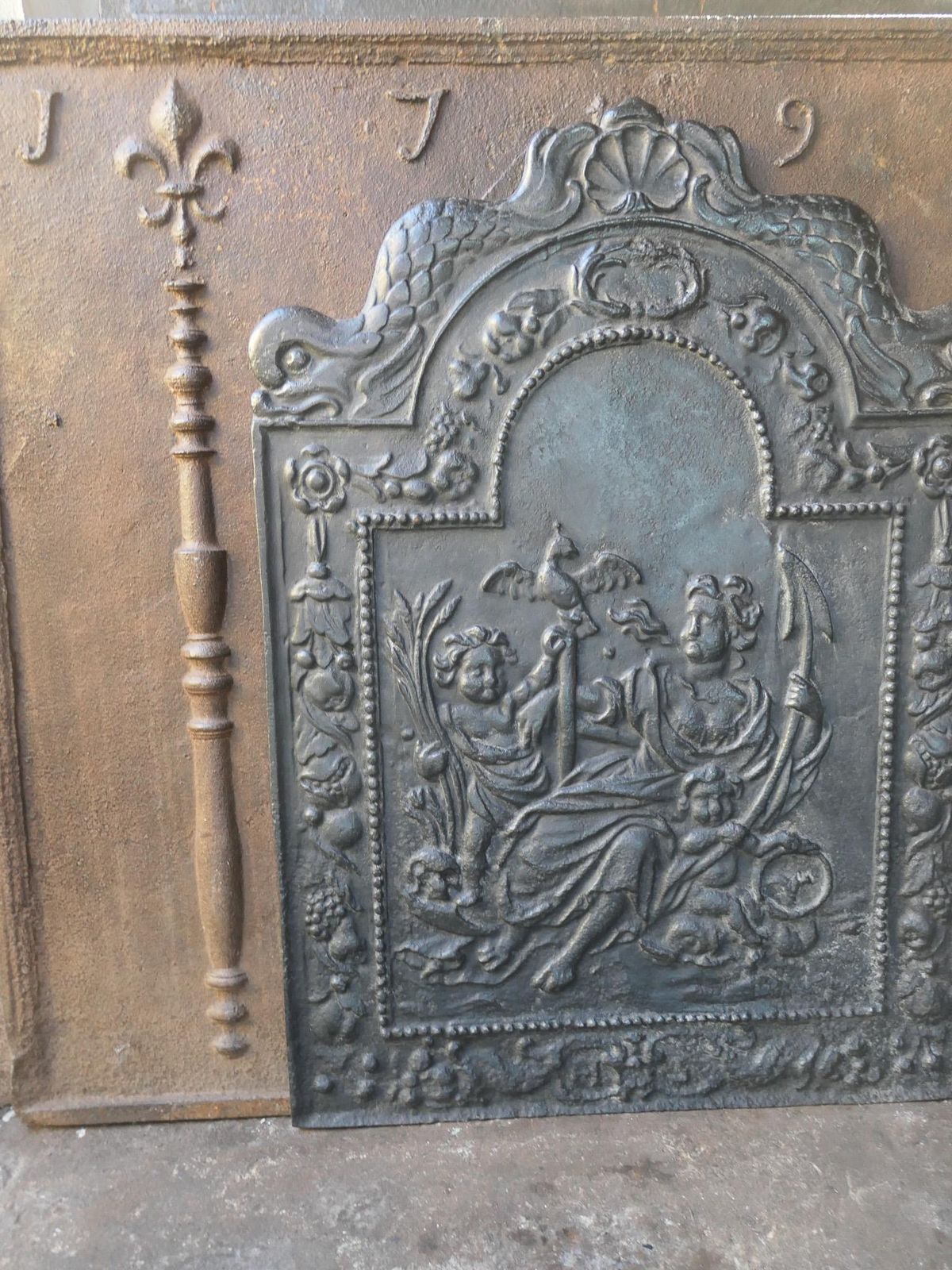 832.0 Antique Dutch Louis XIV 'The Hope' Fireback / Backsplash, 17th   18th Century photo
