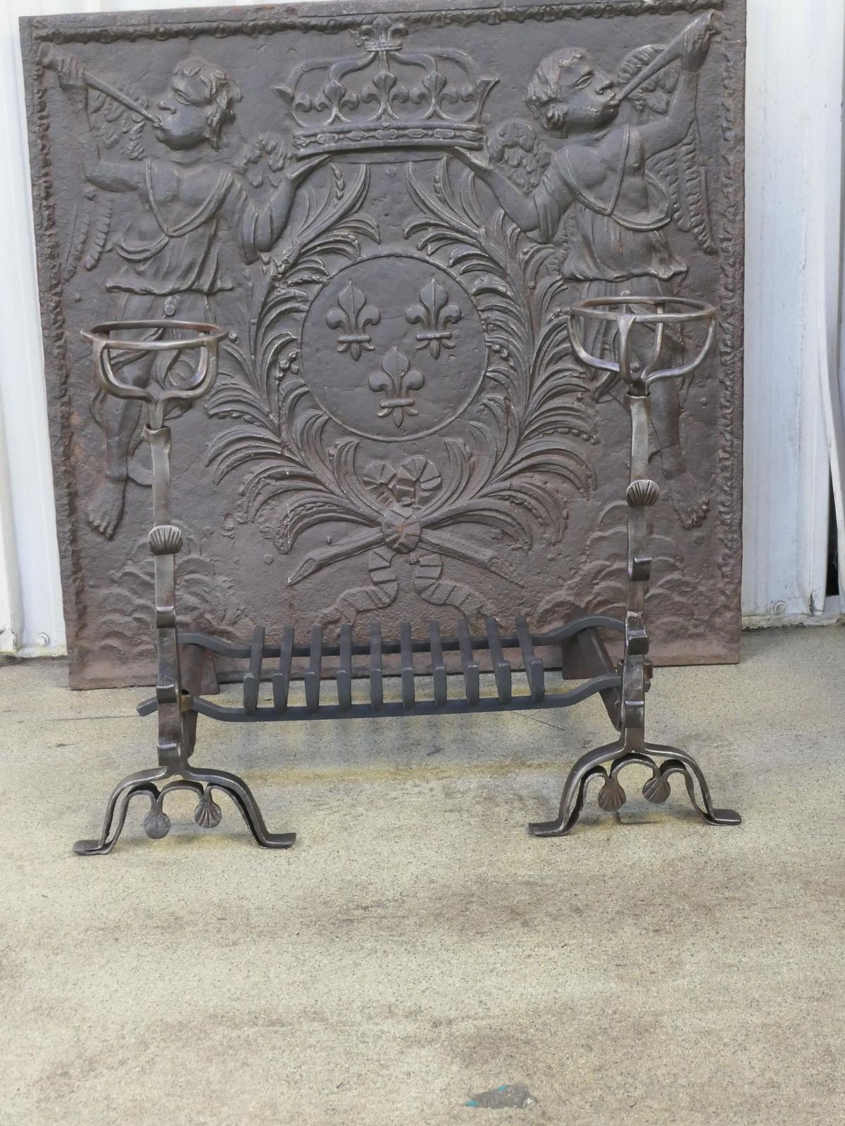 French Louis XIII Period Fireplace Grate Or Fire Basket, 17th Century photo for sale