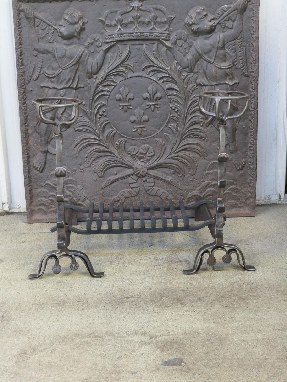 French Louis XIII Period Fireplace Grate Or Fire Basket, 17th Century photo Home Fixtures