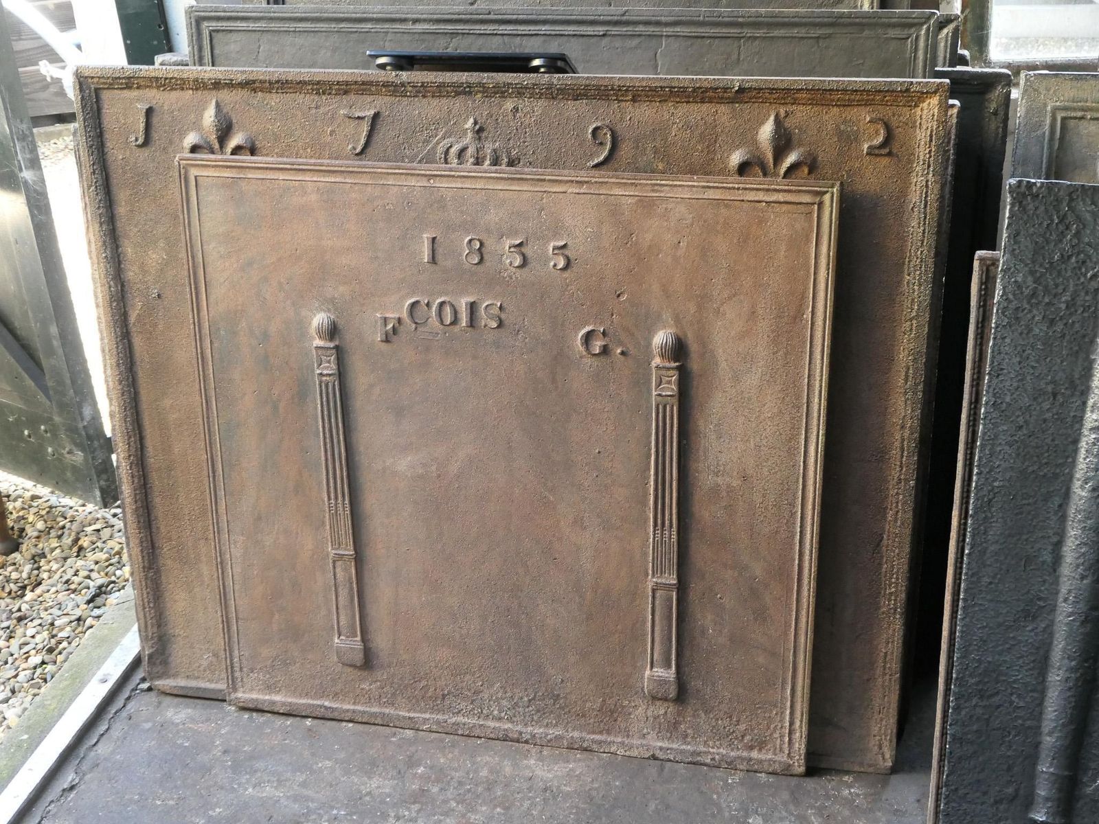 Antique French Neoclassical 'Pillars Of Freedom' Fireback / Backsplash photo 934.0
