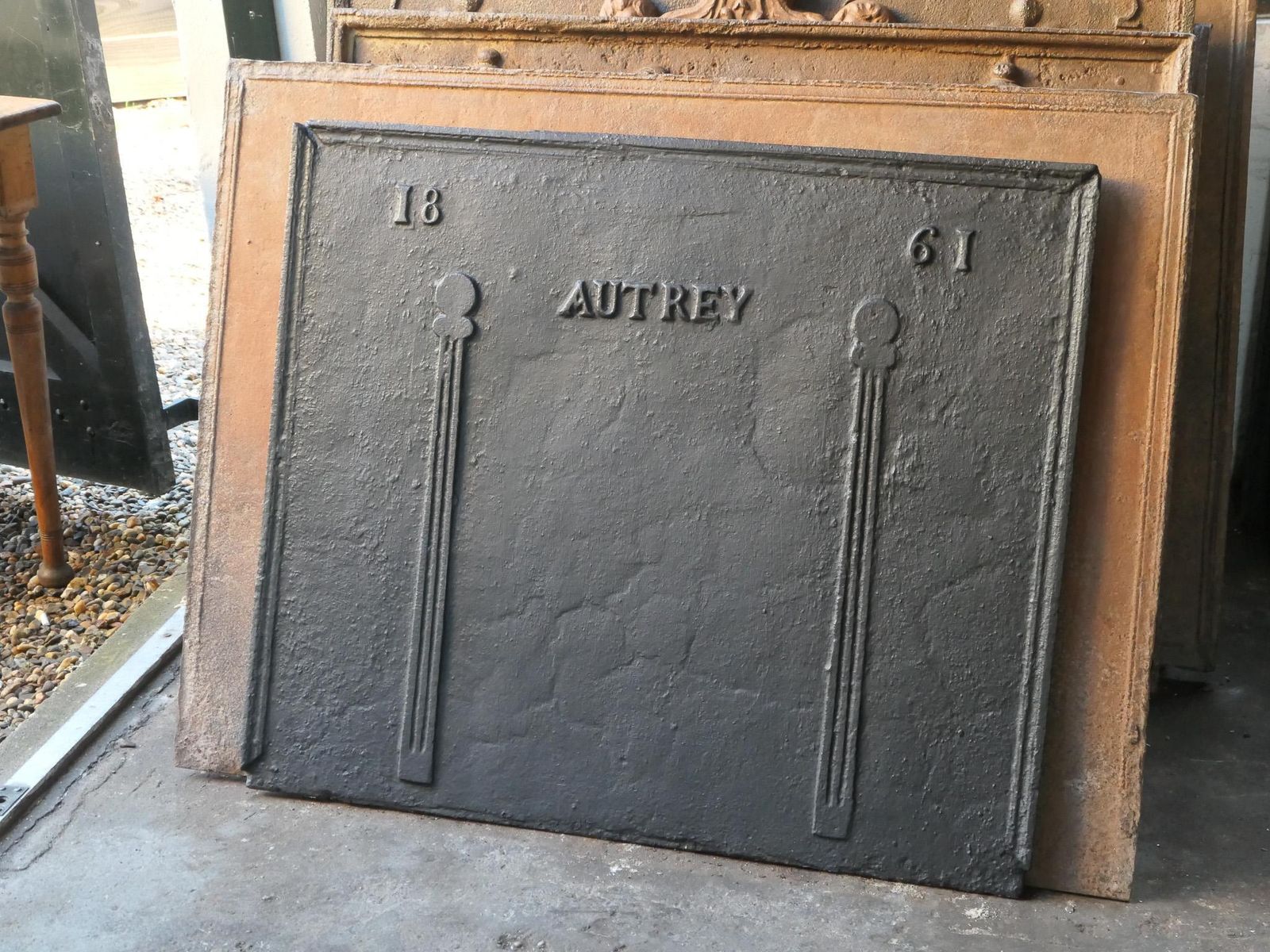 Antique French Napoleon III 'Pillars Of Freedom' Fireback / Backsplash photo Home Fixtures