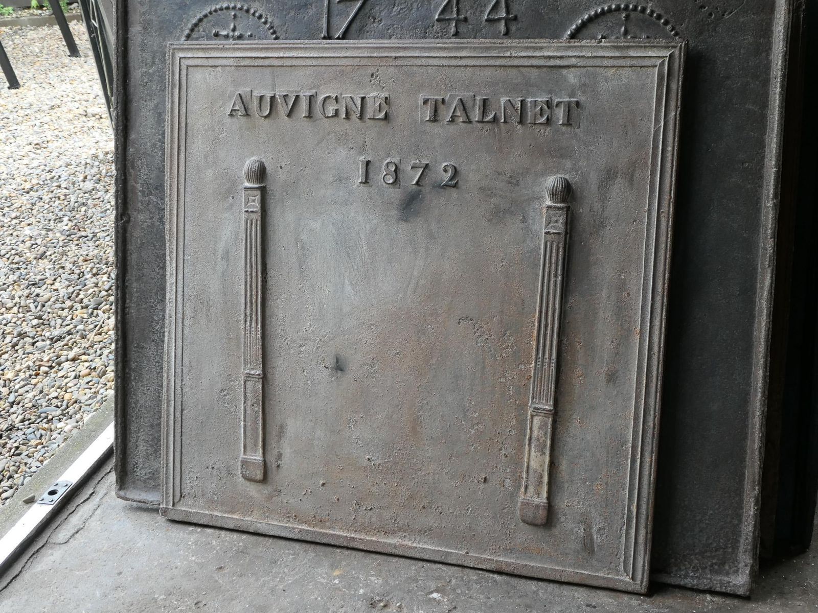 849.0 Antique French Napoleon III 'Pillars Of Freedom' Fireback / Backsplash, 19th C. photo