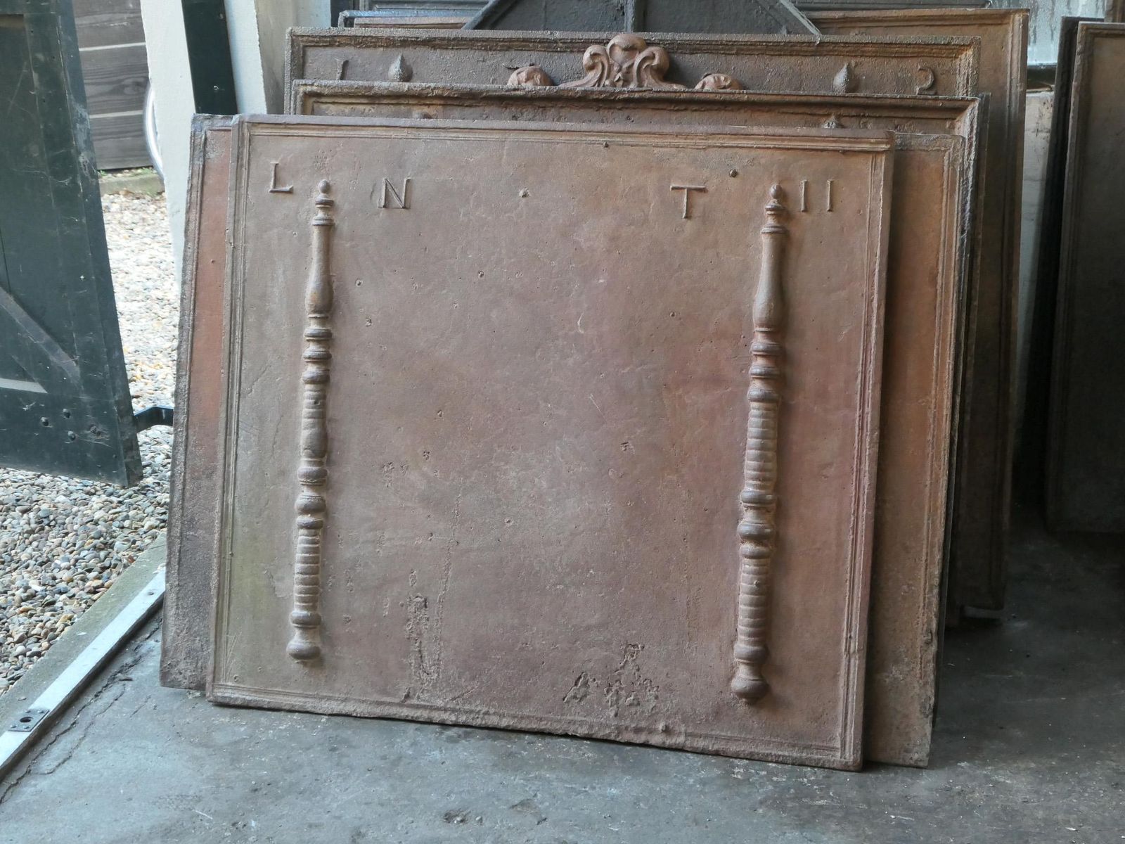 Antique French Fireback / Backsplash With Pillars Of Hercules, 18th Century photo 934.0