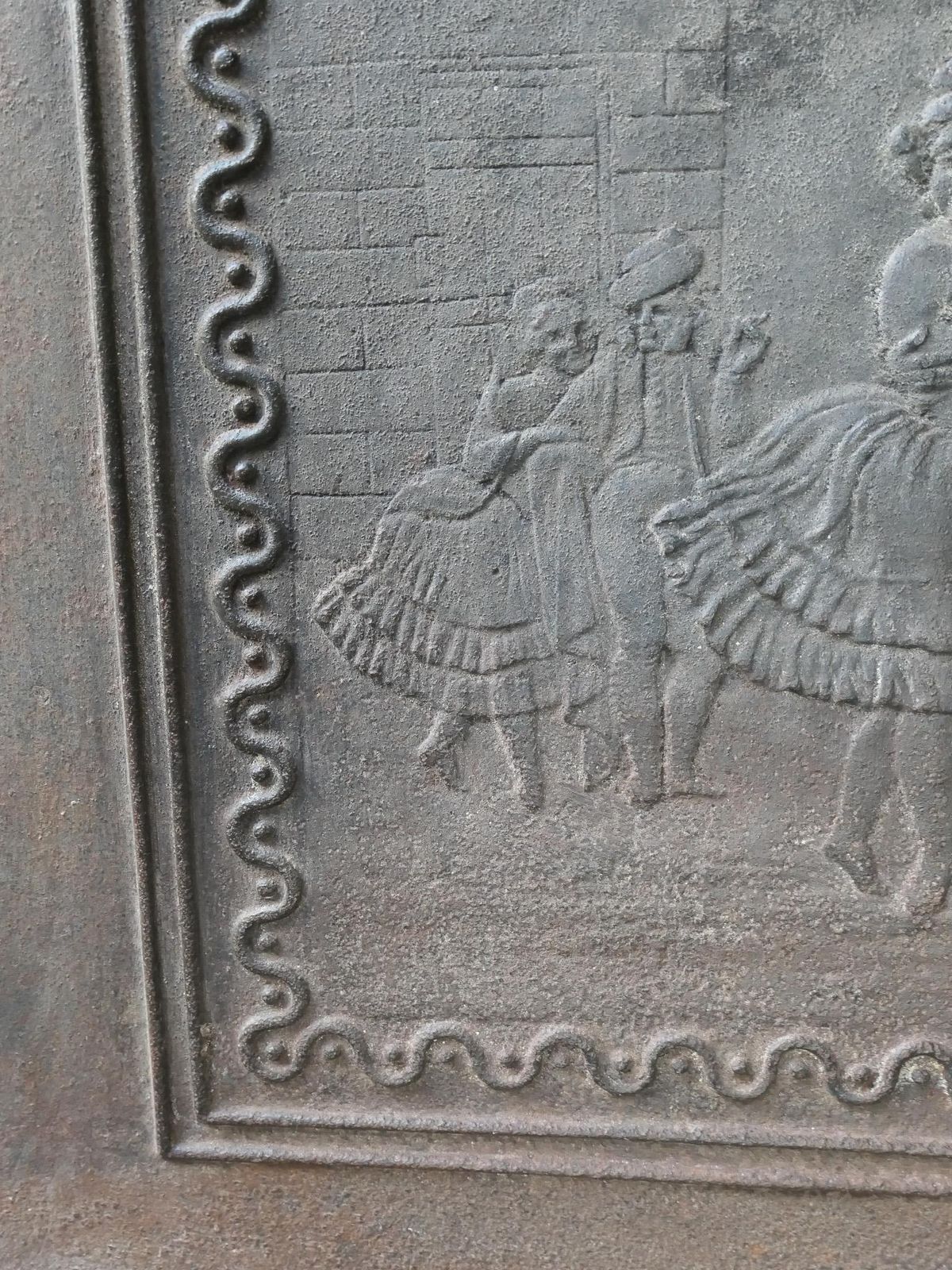 Antique French Napoleon III 'Dancers' Fireback / Backsplash, 19th Century photo buy