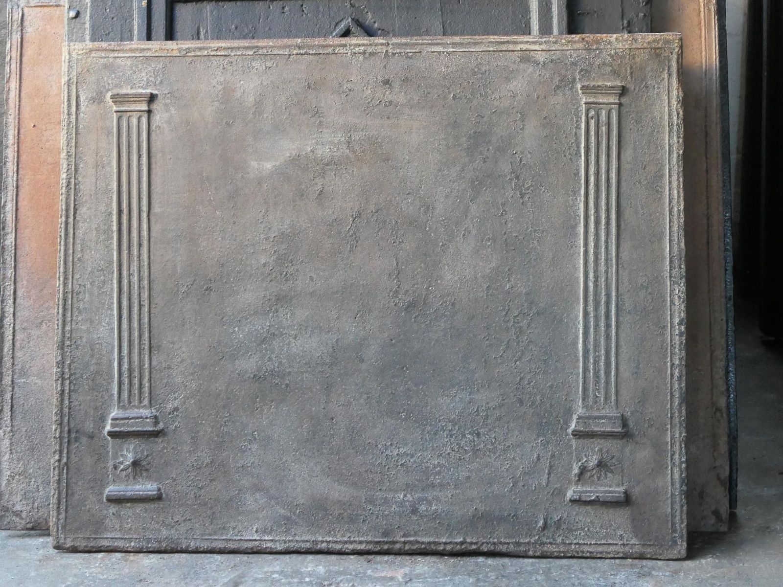 Antique French Neoclassical 'Pillars Of Freedom' Fireback / Backsplash photo 1002.0