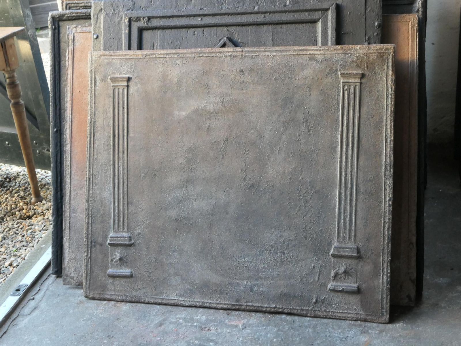 Antique French Neoclassical 'Pillars Of Freedom' Fireback / Backsplash photo vinterior
