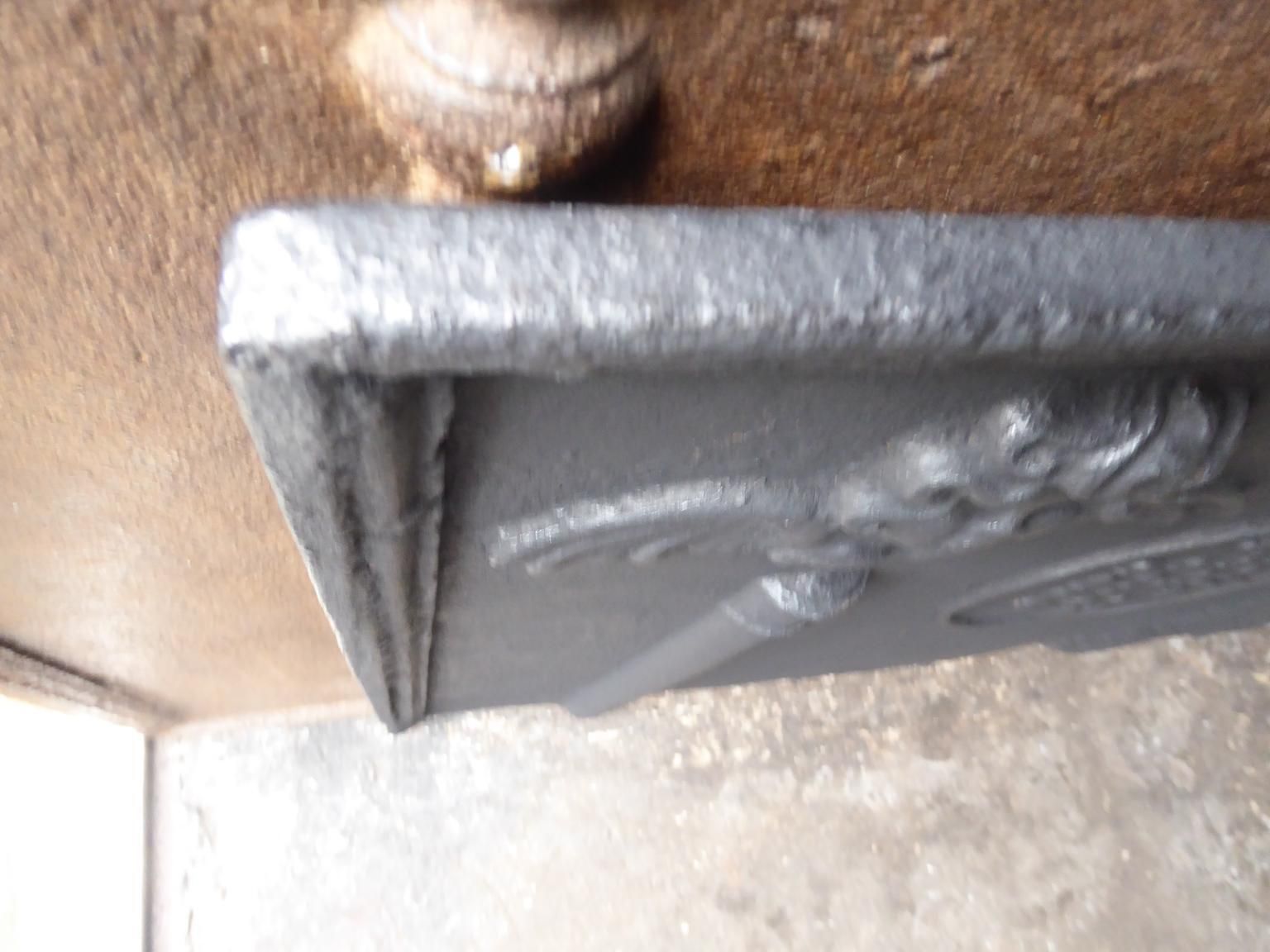 photo for sale 18th Century French Fireback / Backsplash Pillars With Medieval Ihs Monogram