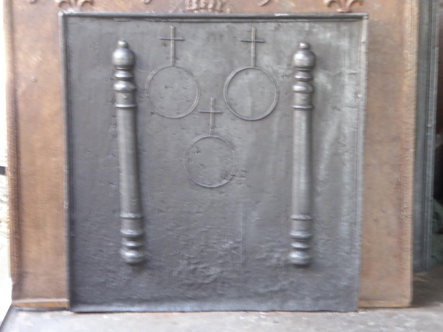 French Fireback / Backsplash With Pillars Of Hercules And Orbs, 18th Century photo furniture