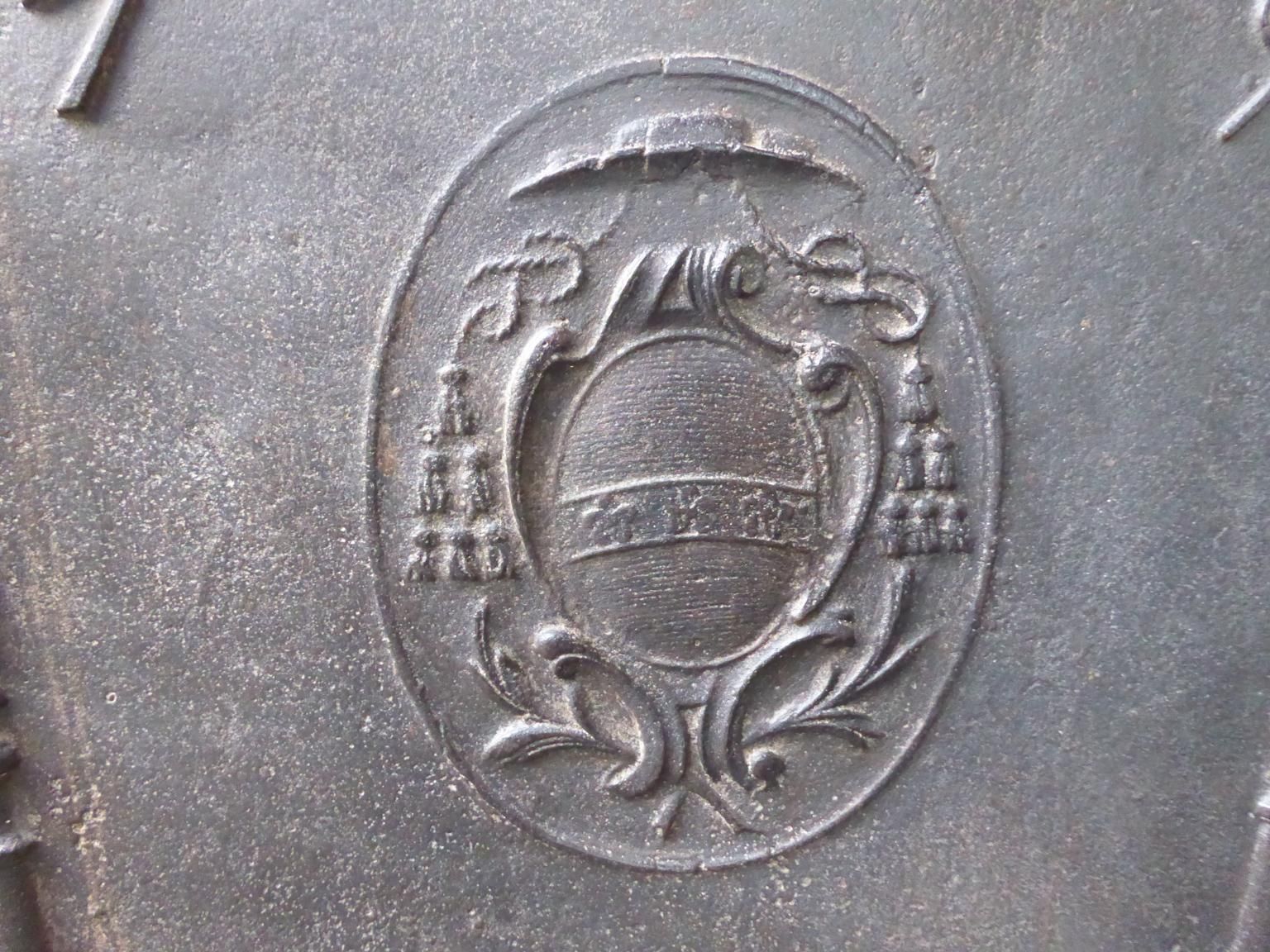 French Louis XV 'Coat Of Arms Fireback / Backsplash, 18th Century photo Home Fixtures