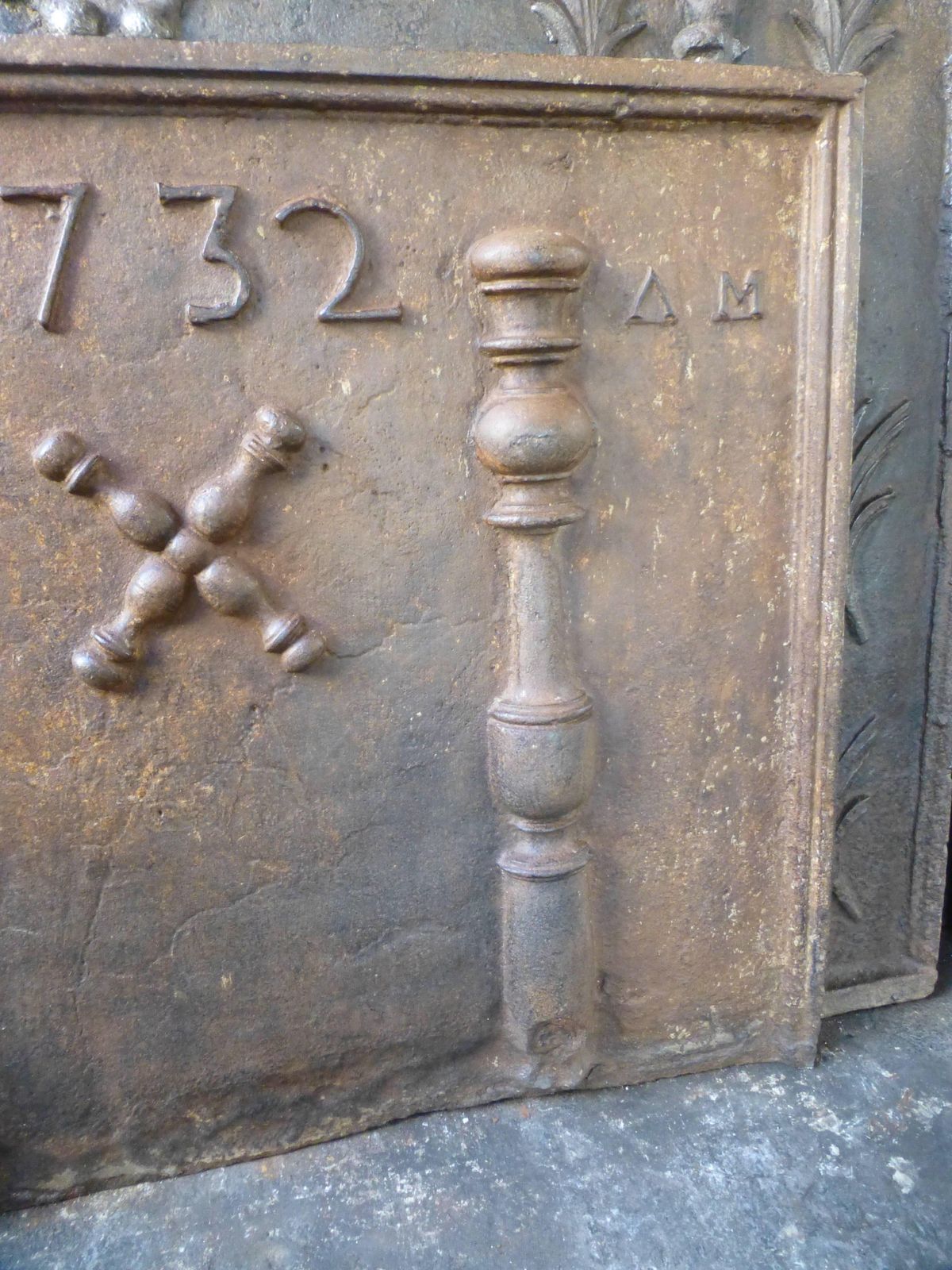 18th Century Pillars With Saint Andrew's Cross Fireback / Backsplash photo for sale