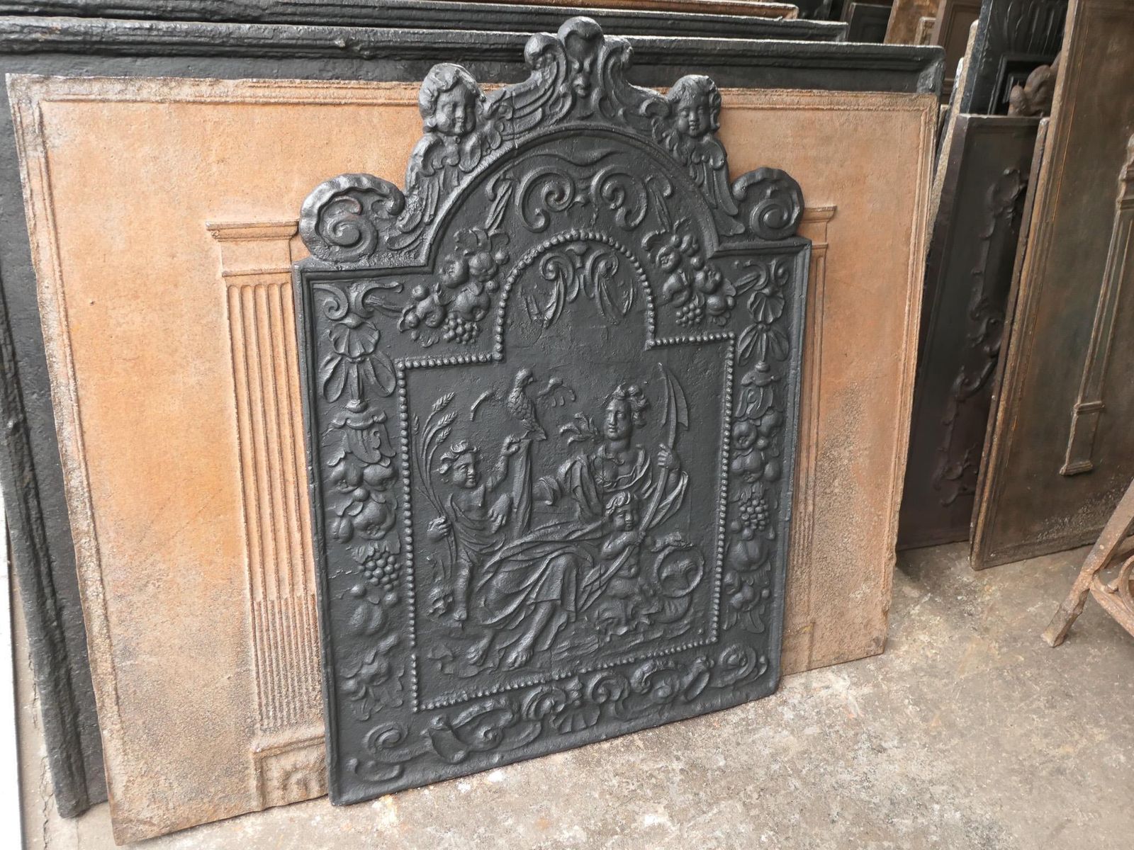 photo furniture Antique Dutch Louis XIV 'The Hope' Fireback / Backsplash, 17/18th Century