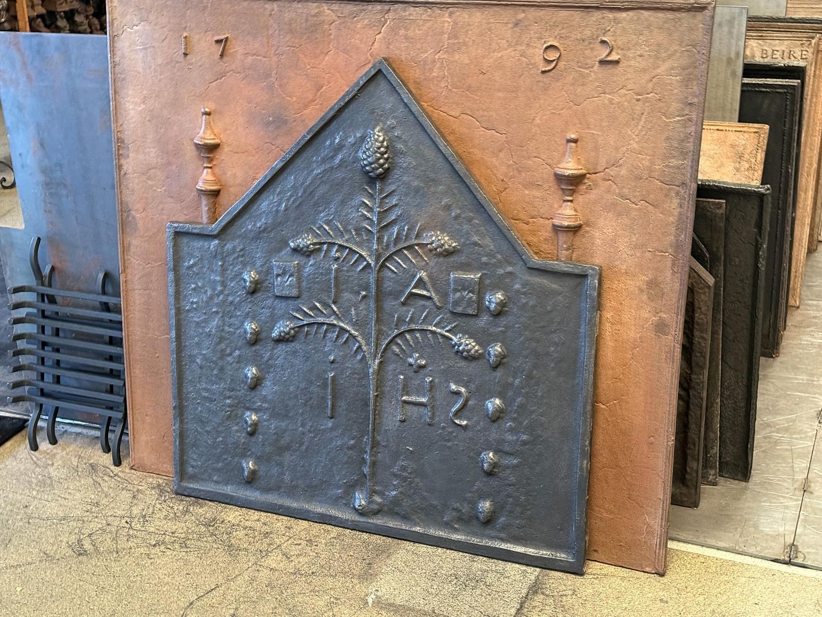 French Gothic Arms Fireback photo vintage