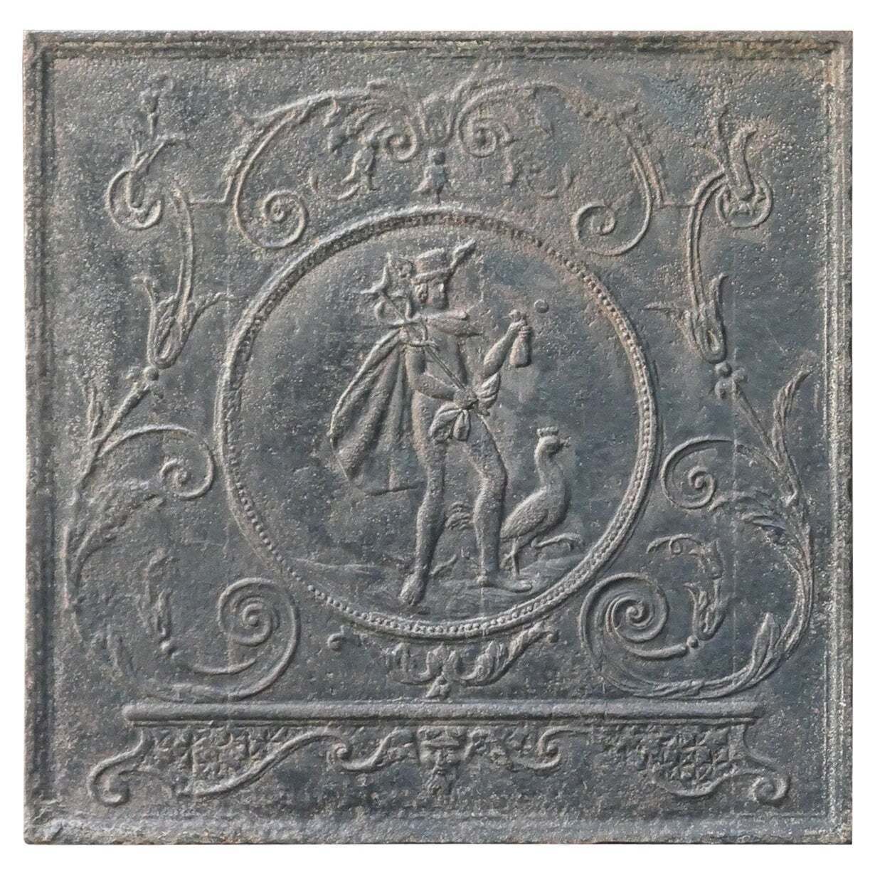 Antique French Neoclassical 'Mercury' Fireback, 18th   19th Century