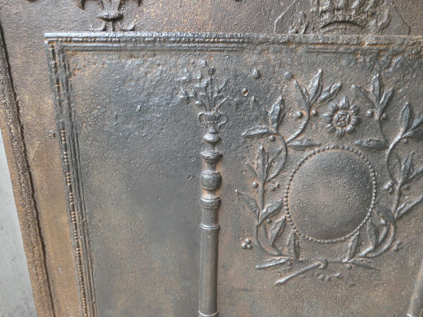 photo furniture Beautiful Antique French Neoclassical Fireback / Backsplash, 18th   19th Century