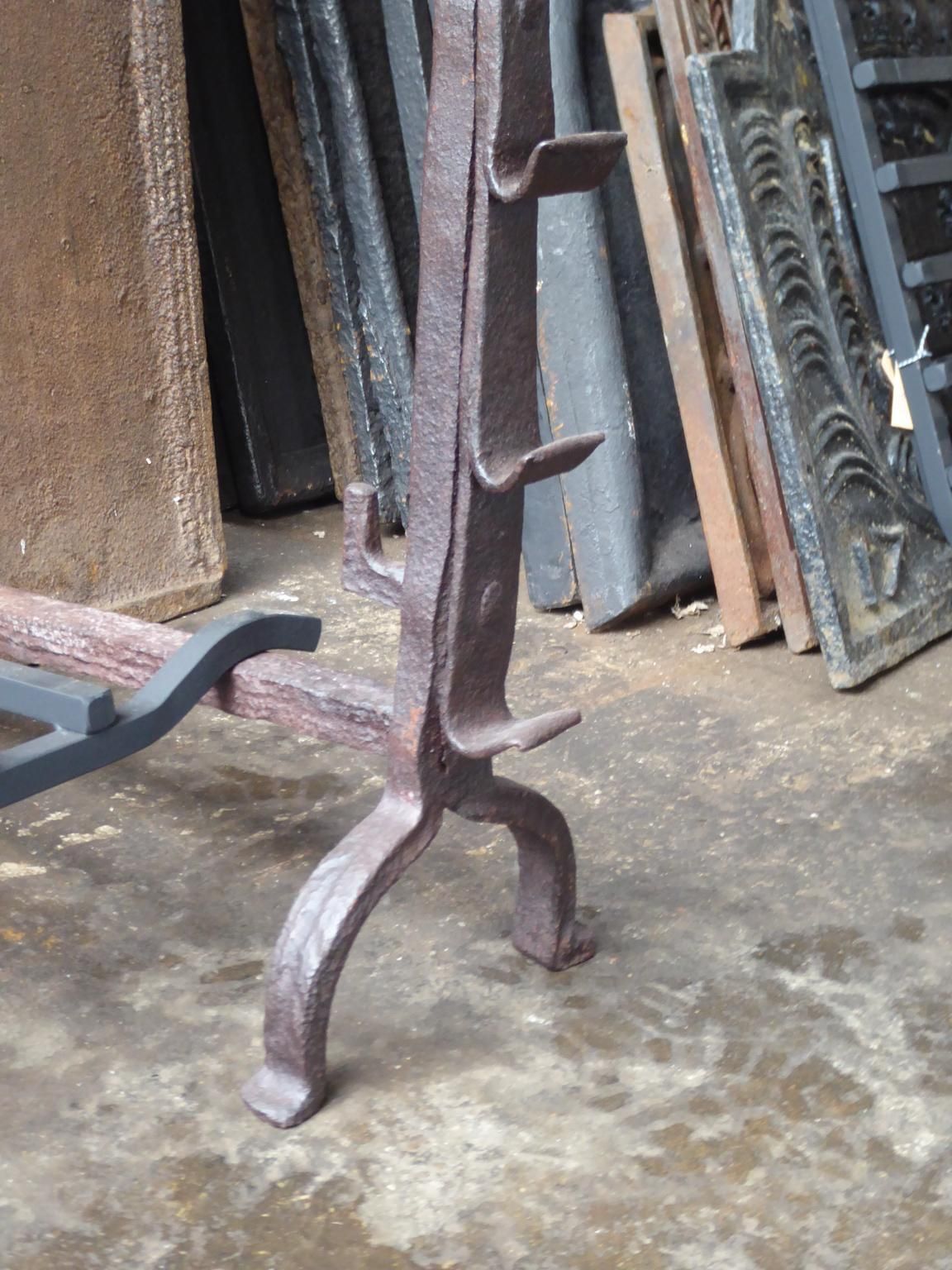 1258.0 Large French Louis XIII Period Fireplace Grate Or Fire Basket, 17th Century photo