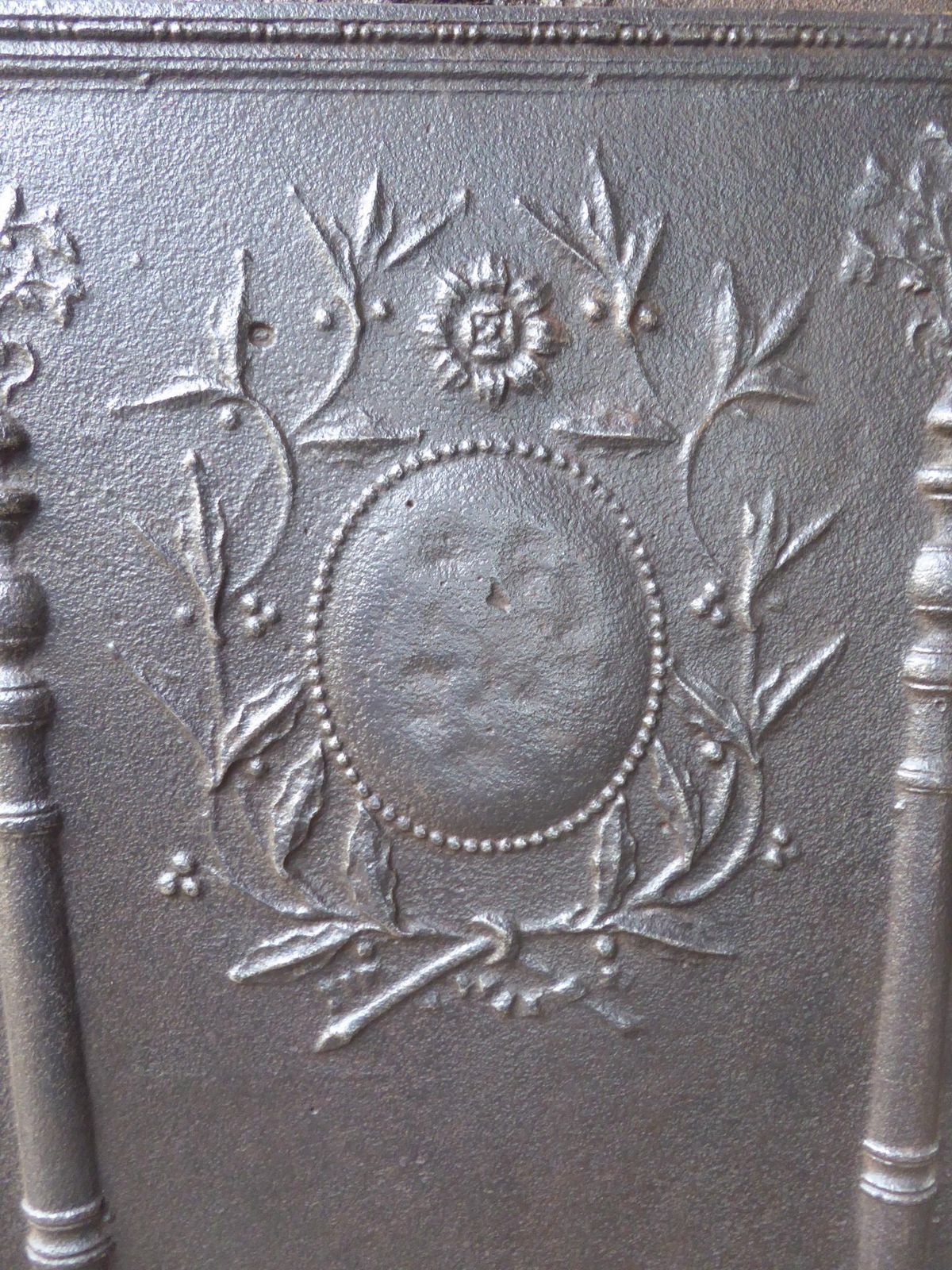Antique French Neoclassical 'Pillars Of Freedom' Fireback / Backsplash photo vinterior