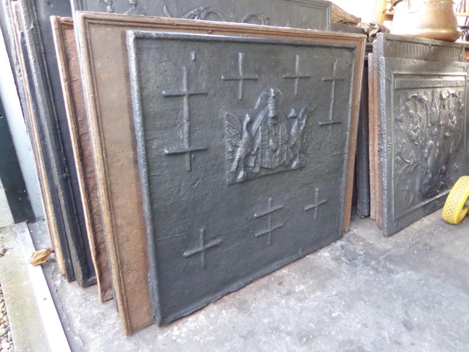 17th Century French 'Arms Of Lorraine' Fireback / Backsplash photo vintage