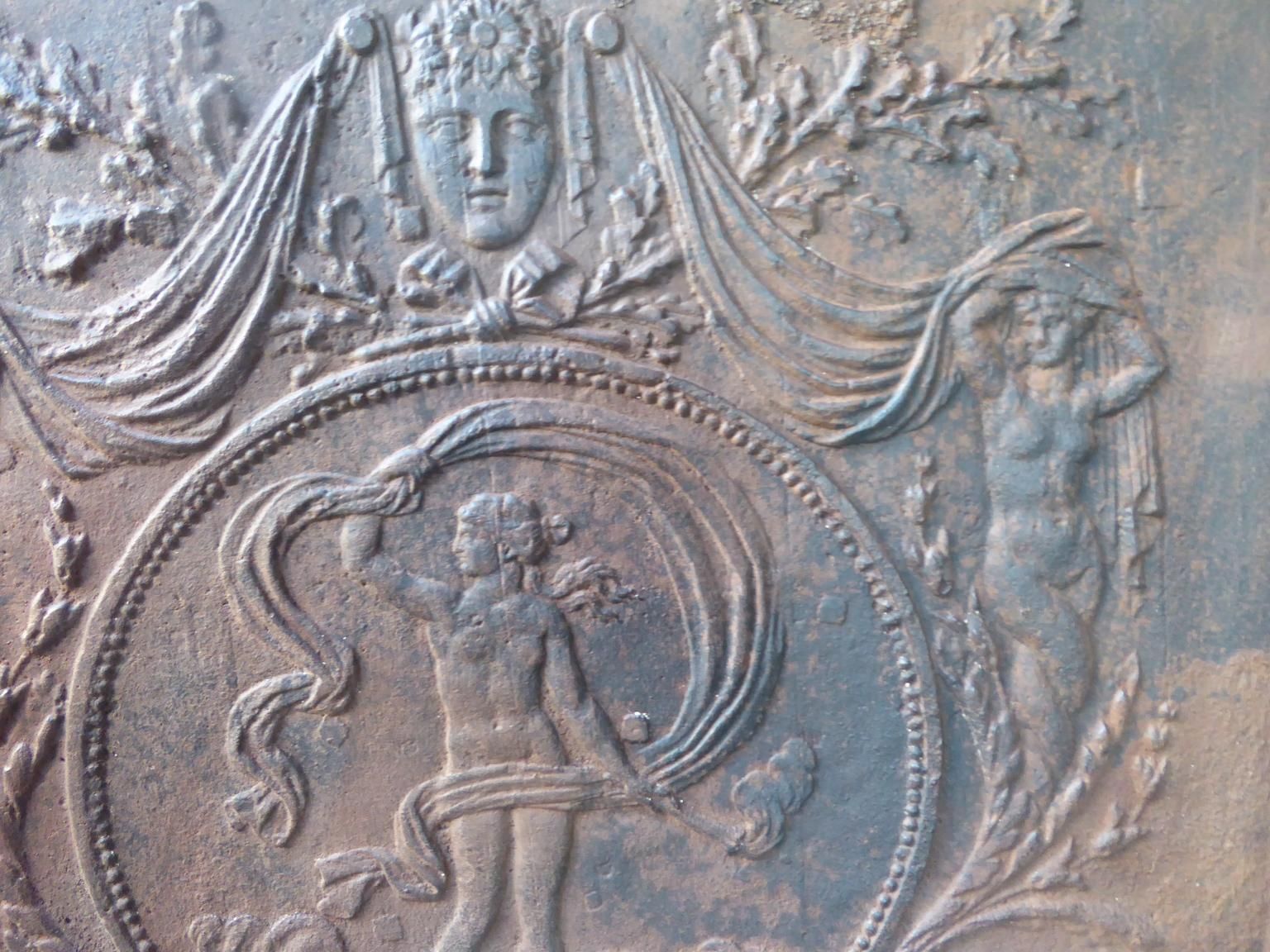 Antique French Fireback / Backsplash With The Goddess Venus, 18th Century photo 1429.0