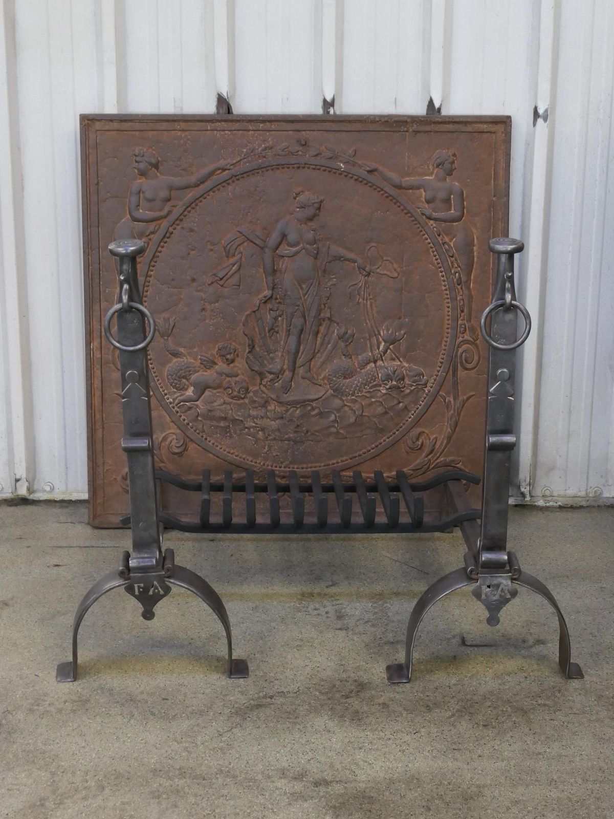 Large French Louis XV Period Fireplace Grate Or Fire Basket, 18th Century photo furniture