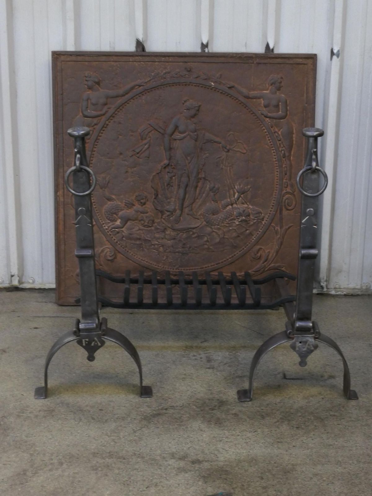Large French Louis XV Period Fireplace Grate Or Fire Basket, 18th Century photo for sale