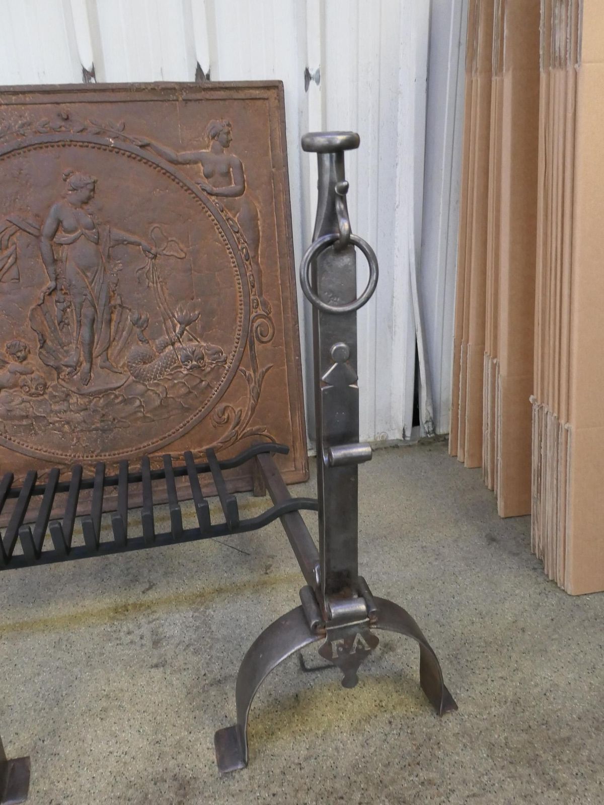 photo for sale Large French Louis XV Period Fireplace Grate Or Fire Basket, 18th Century