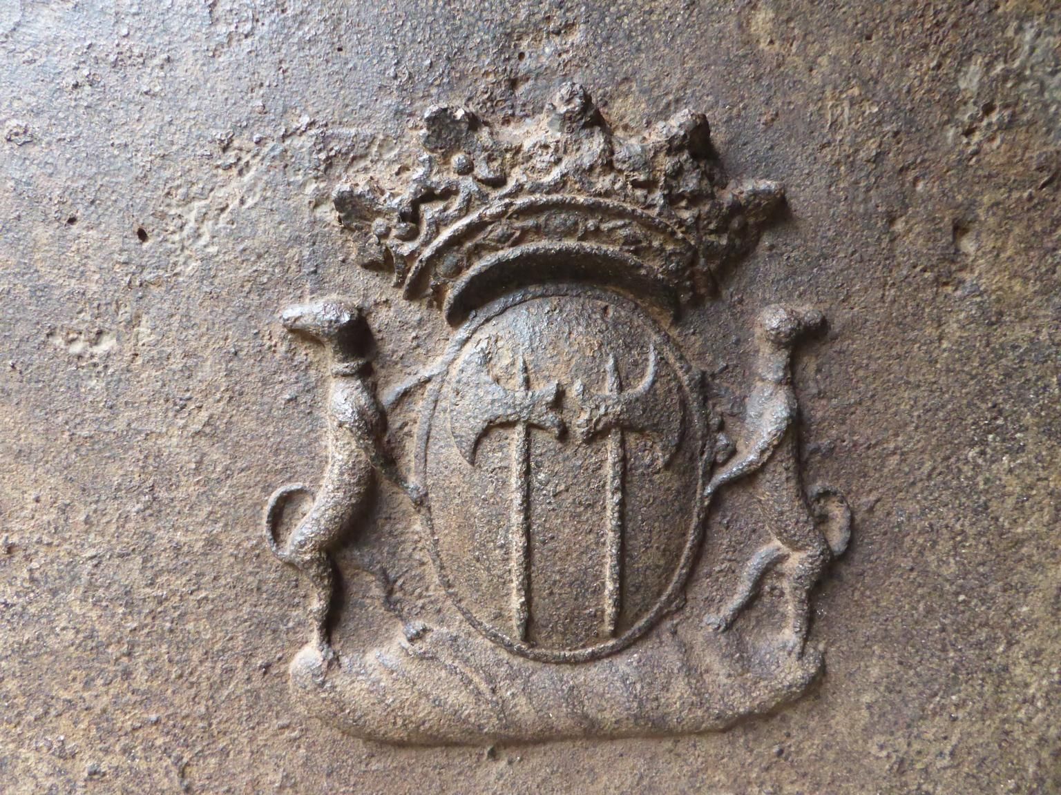 Large French Louis XIV 'Coat Of Arms' Fireback / Backsplash, 17th Century photo 1686.0