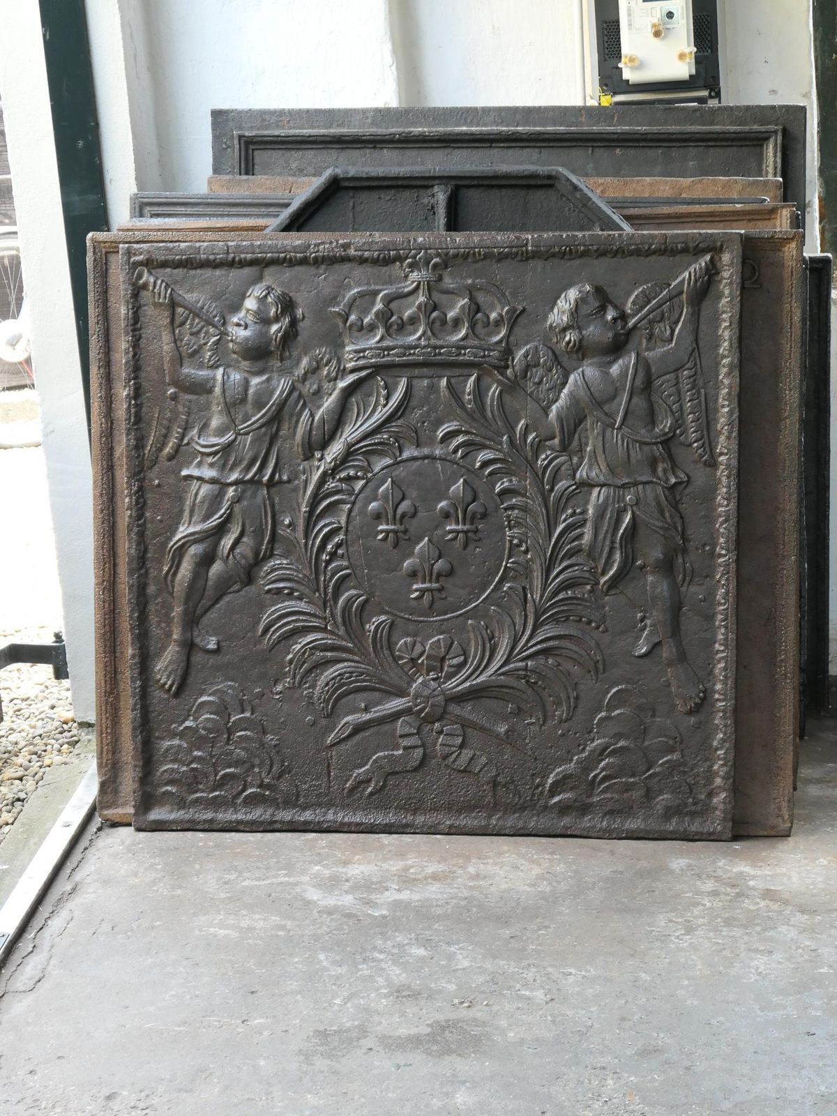 Antique French Louis XV Arms Of France Fireback / Backsplash, 18th Century photo Home Fixtures