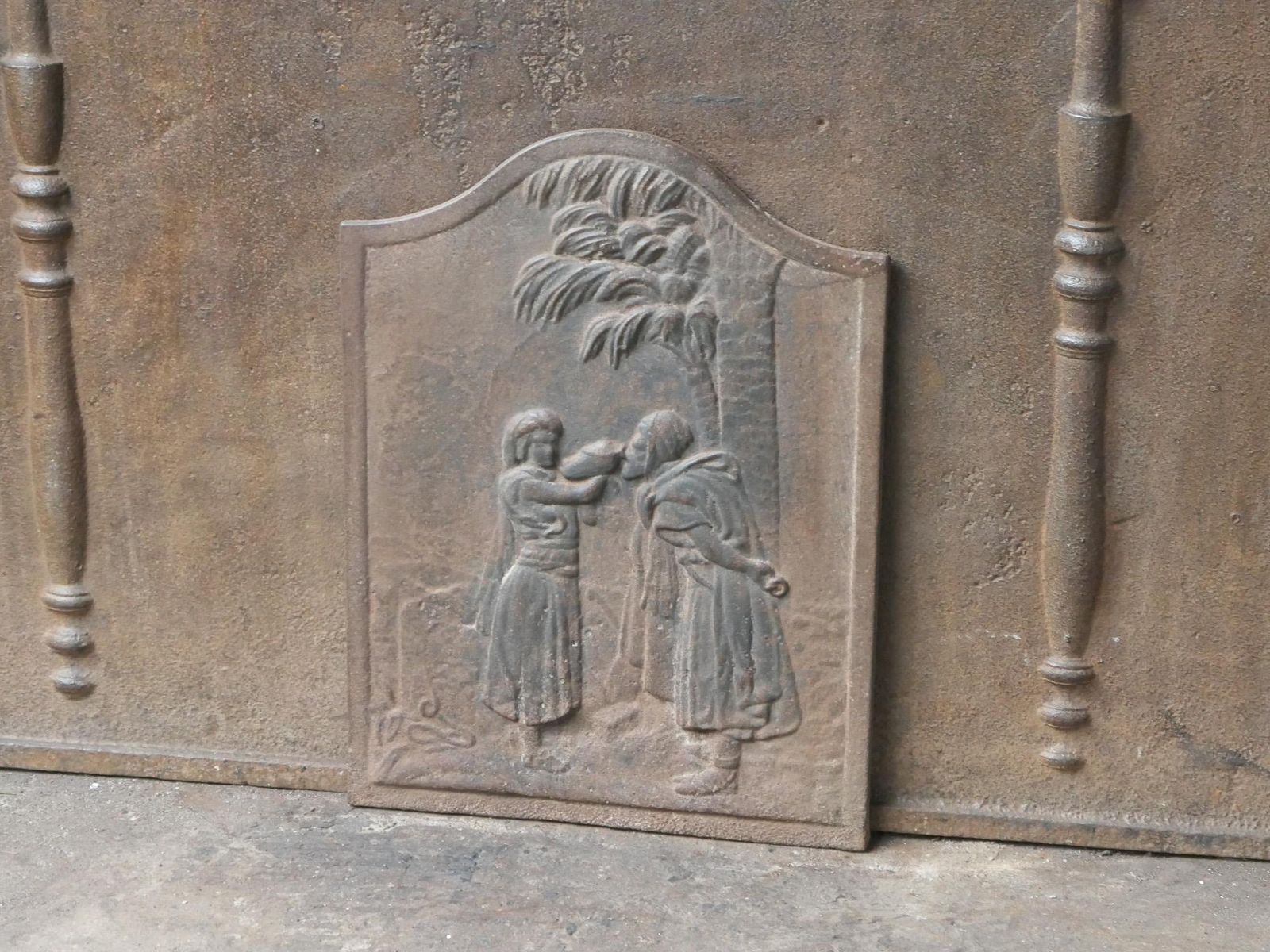 Antique French Napoleon III 'Good Samaritan' Fireback / Backsplash, 19th C. photo Home Fixtures