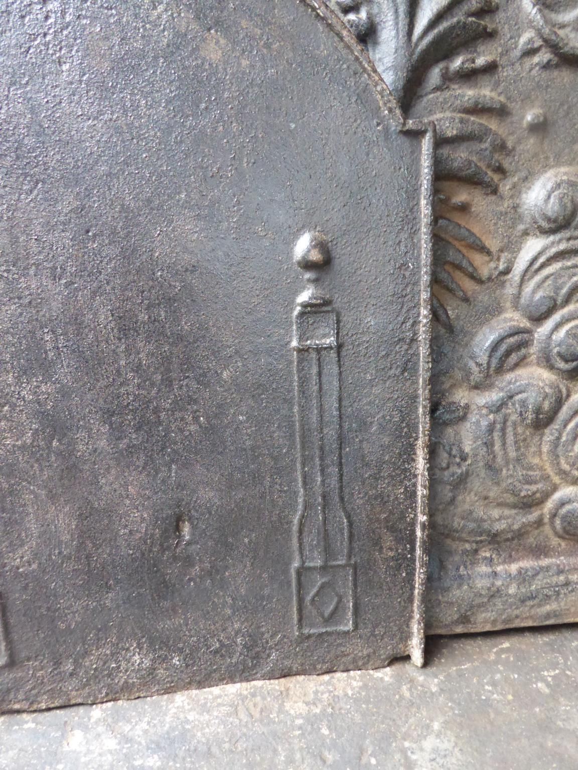Antique French Neoclassical 'Pillars Of Freedom' Fireback / Backsplash, 19th C. photo Home Fixtures