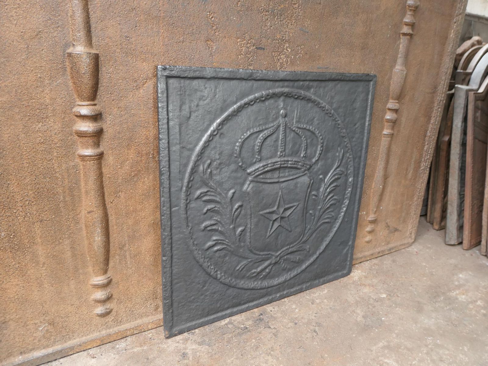 252.0 French Napoleon III Period 'Arms Of France' Fireback / Backsplash, 19th Century photo