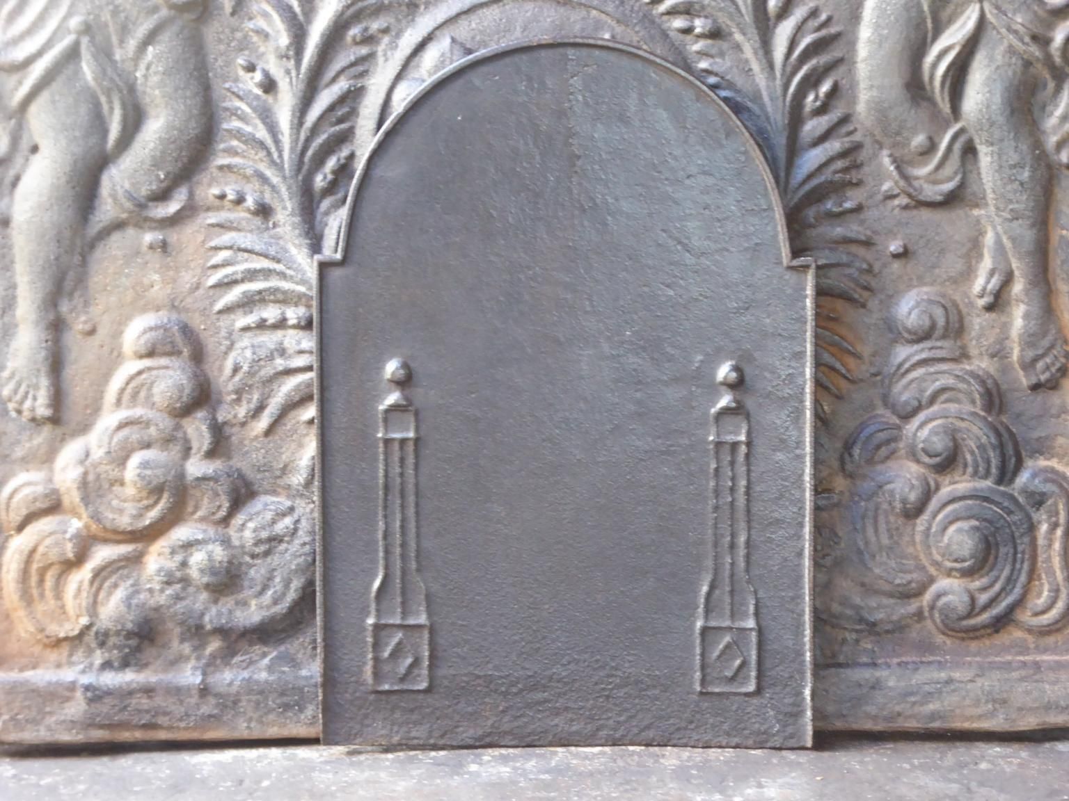 Antique French Neoclassical 'Pillars Of Freedom' Fireback / Backsplash, 19th C. photo furniture