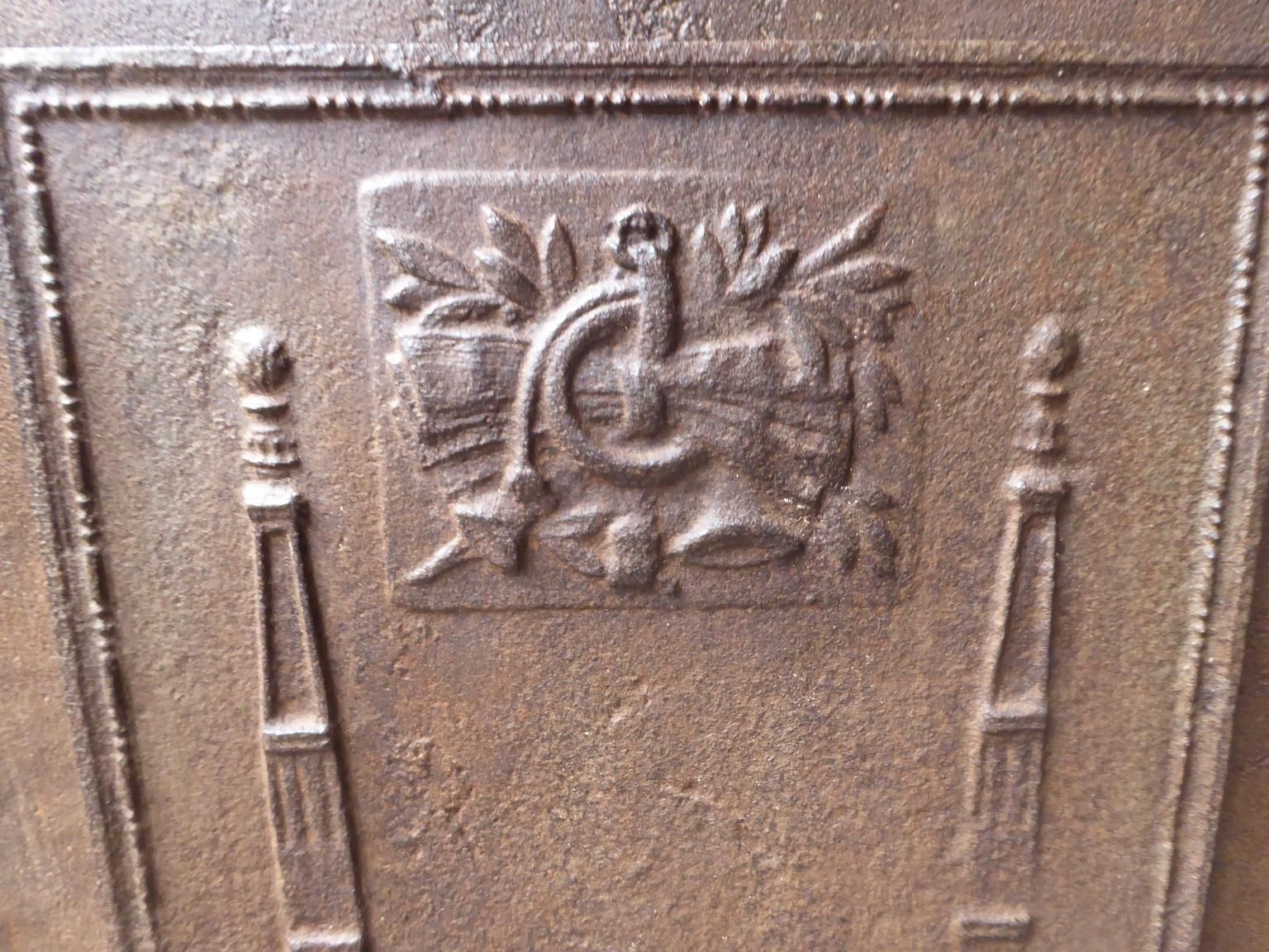 Antique French Neoclassical 'Pillars Of Freedom' Fireback / Backsplash, 19th C. photo Home Fixtures