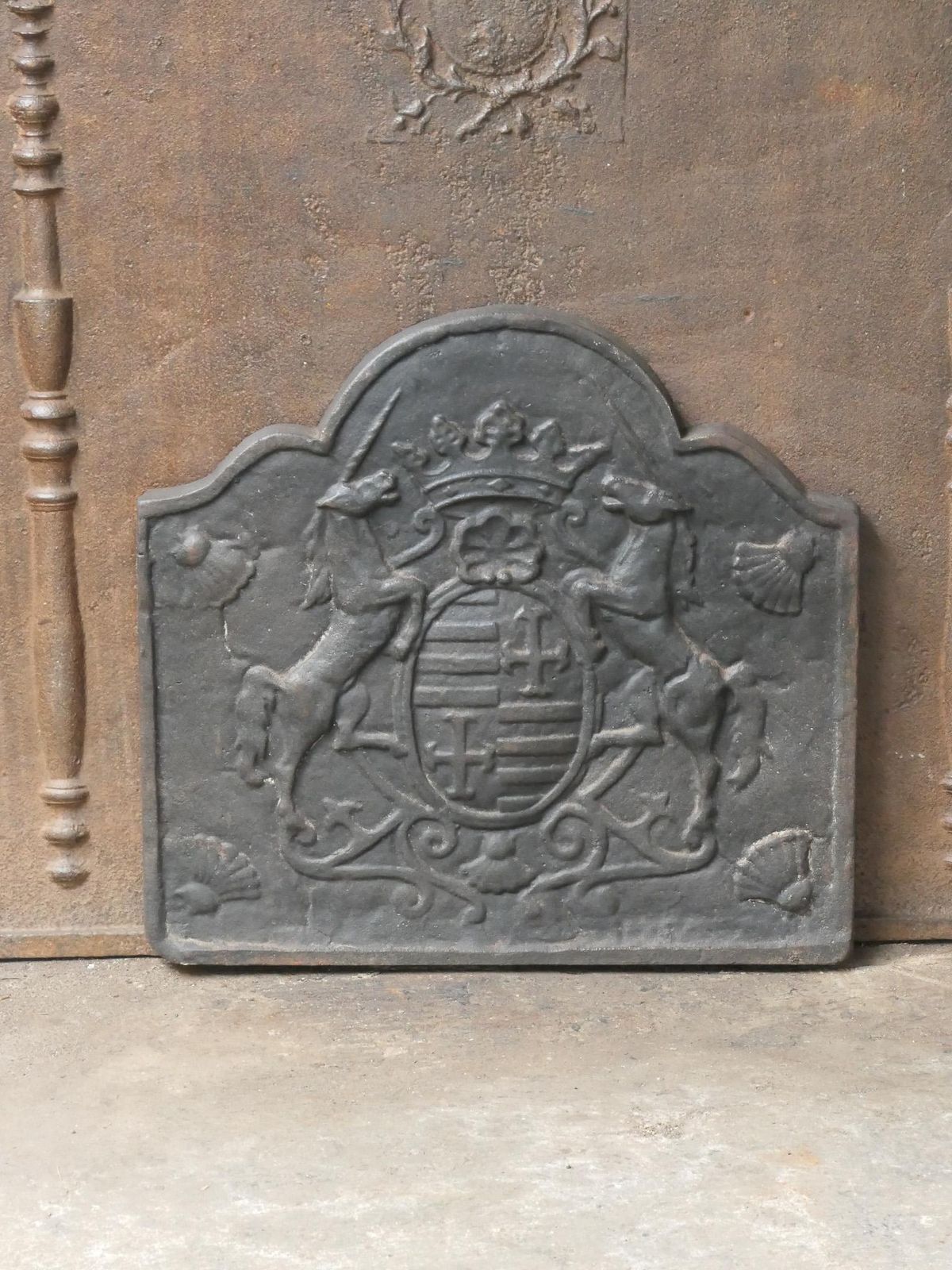 French Louis XIV Style 'Coat Of Arms' Fireback / Backsplash, 20th Century photo furniture