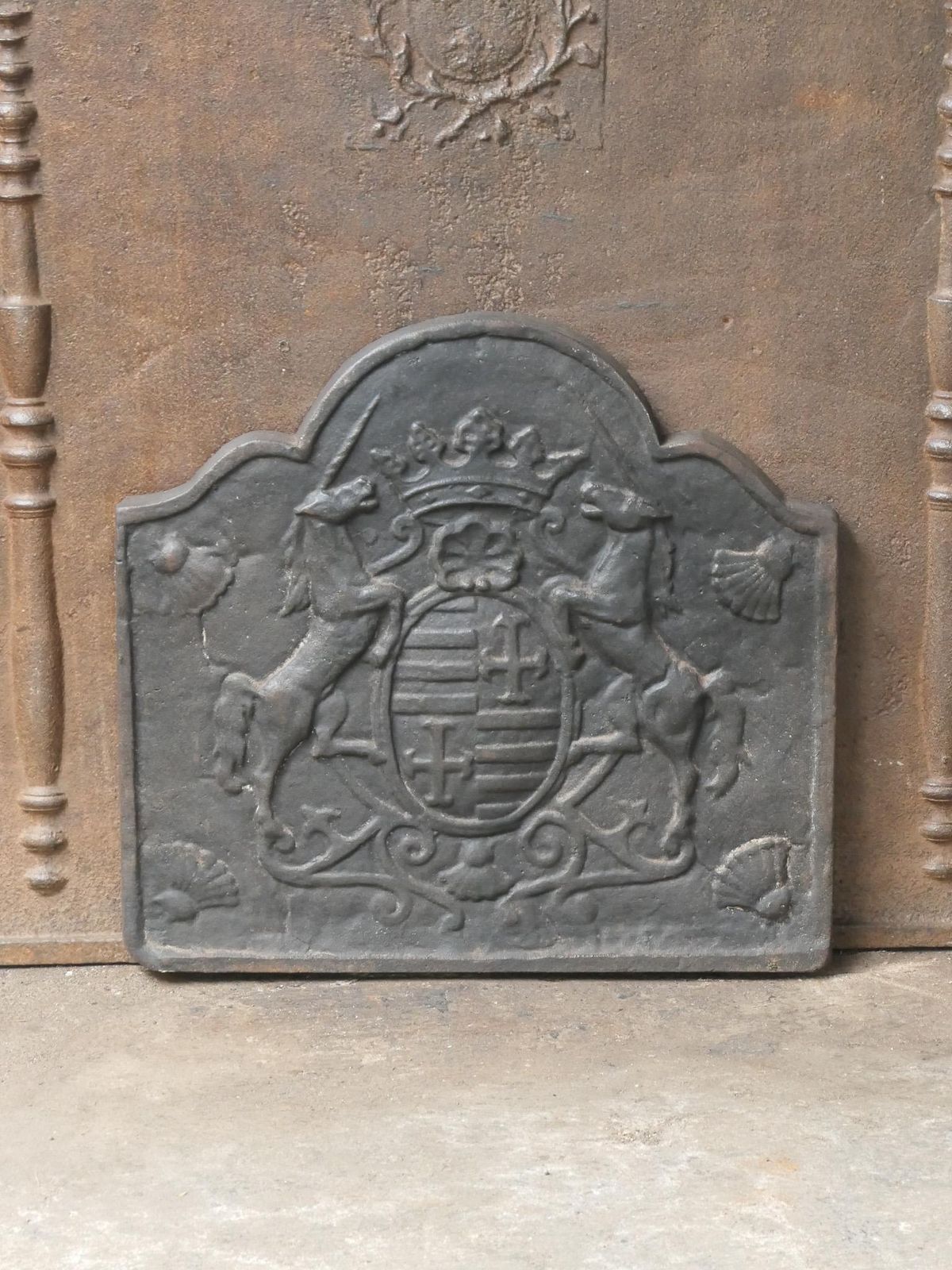 French Louis XIV Style 'Coat Of Arms' Fireback / Backsplash, 20th Century photo for sale