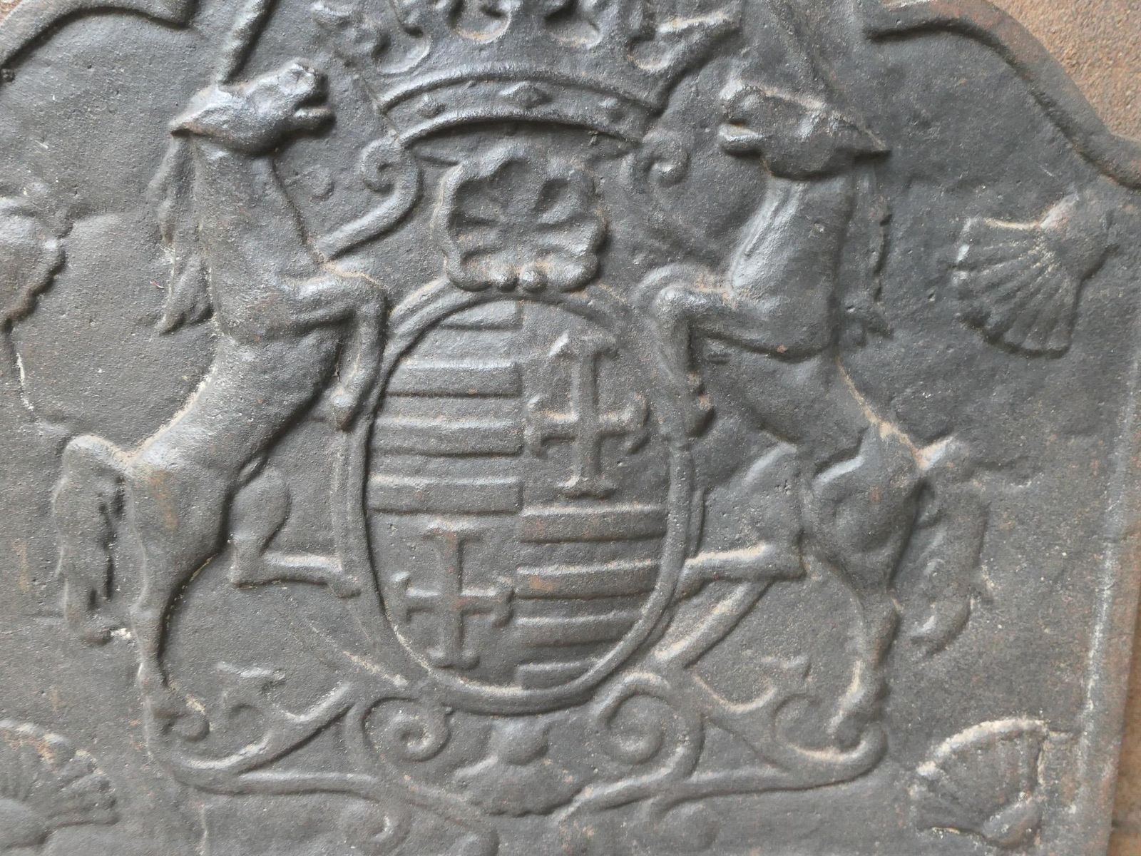 photo for sale French Louis XIV Style 'Coat Of Arms' Fireback / Backsplash, 20th Century