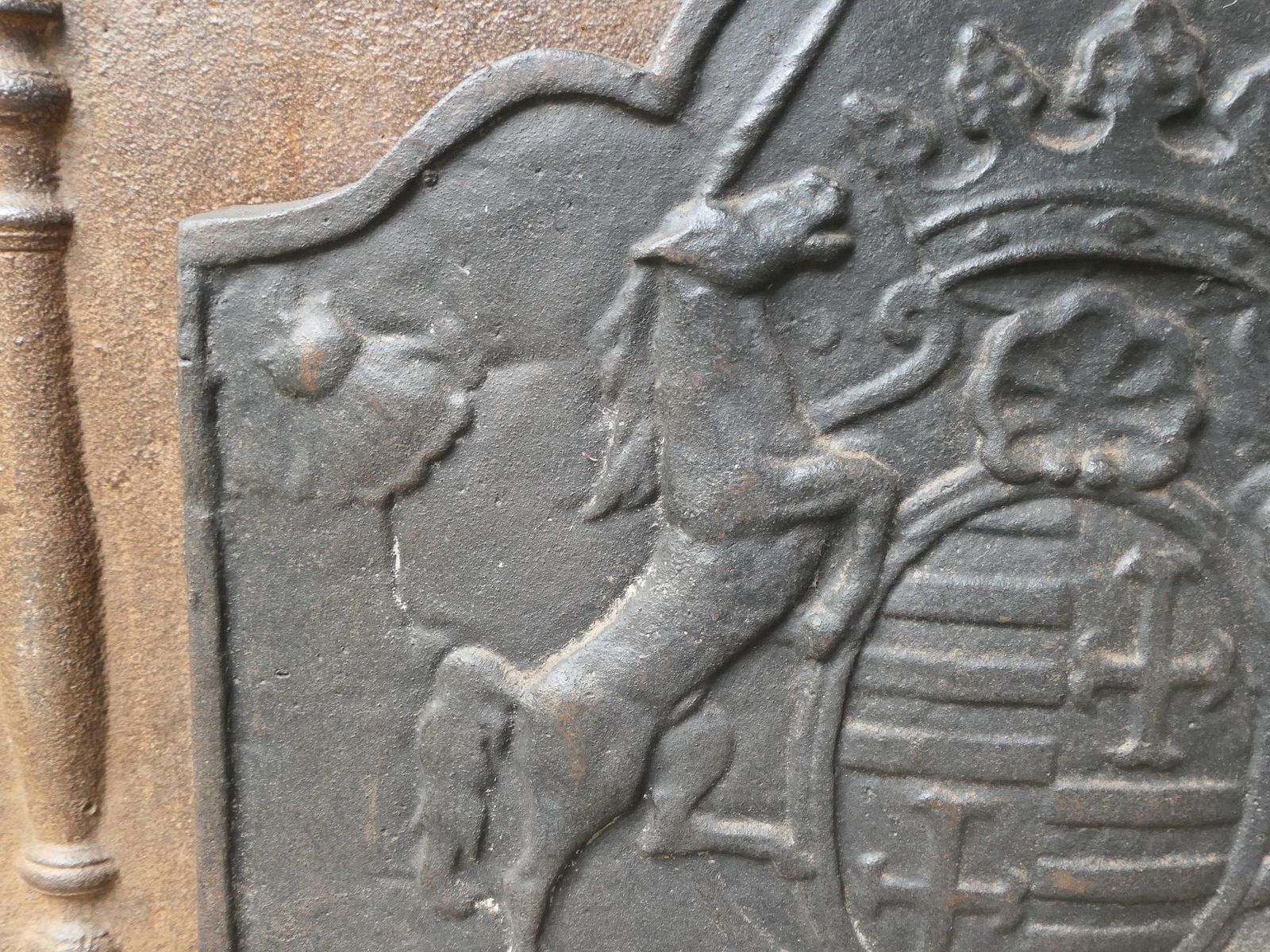 Home Fixtures French Louis XIV Style 'Coat Of Arms' Fireback / Backsplash, 20th Century photo
