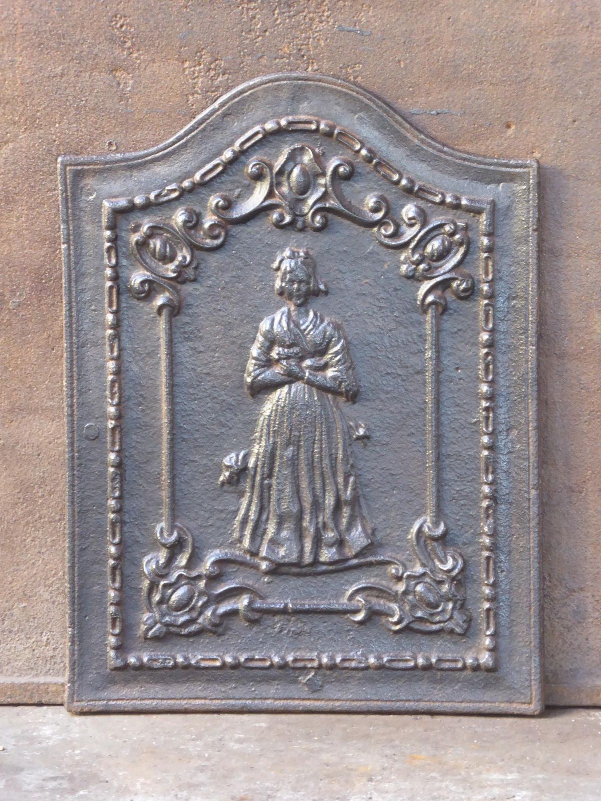 Antique French Napoleon III 'Woman' Fireback / Backsplash, 19th Century photo furniture