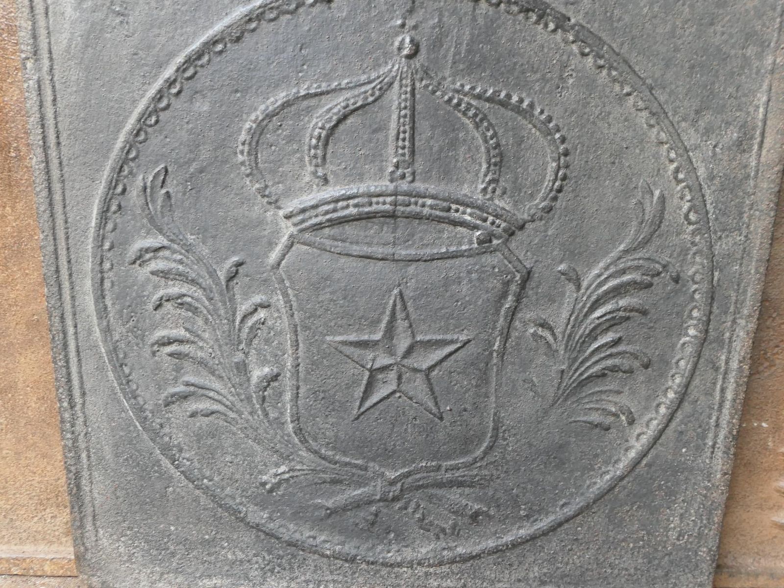 photo vintage French Napoleon III Period 'Arms Of France' Fireback / Backsplash, 19th Century