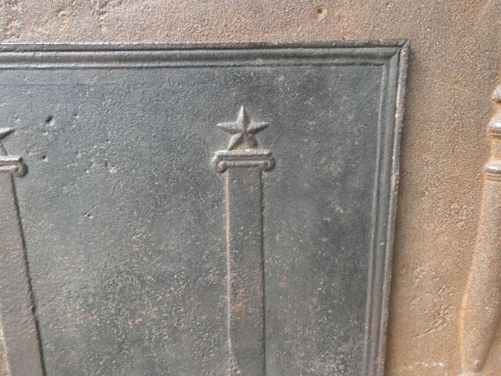 Antique French 'Pillars Of Freedom' Fireback / Backsplash, 18th   19th C. photo buy