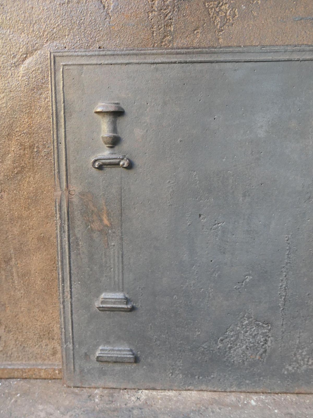 photo for sale Antique French 'Pillars Of Freedom' Fireback / Backsplash, 18th   19th C.