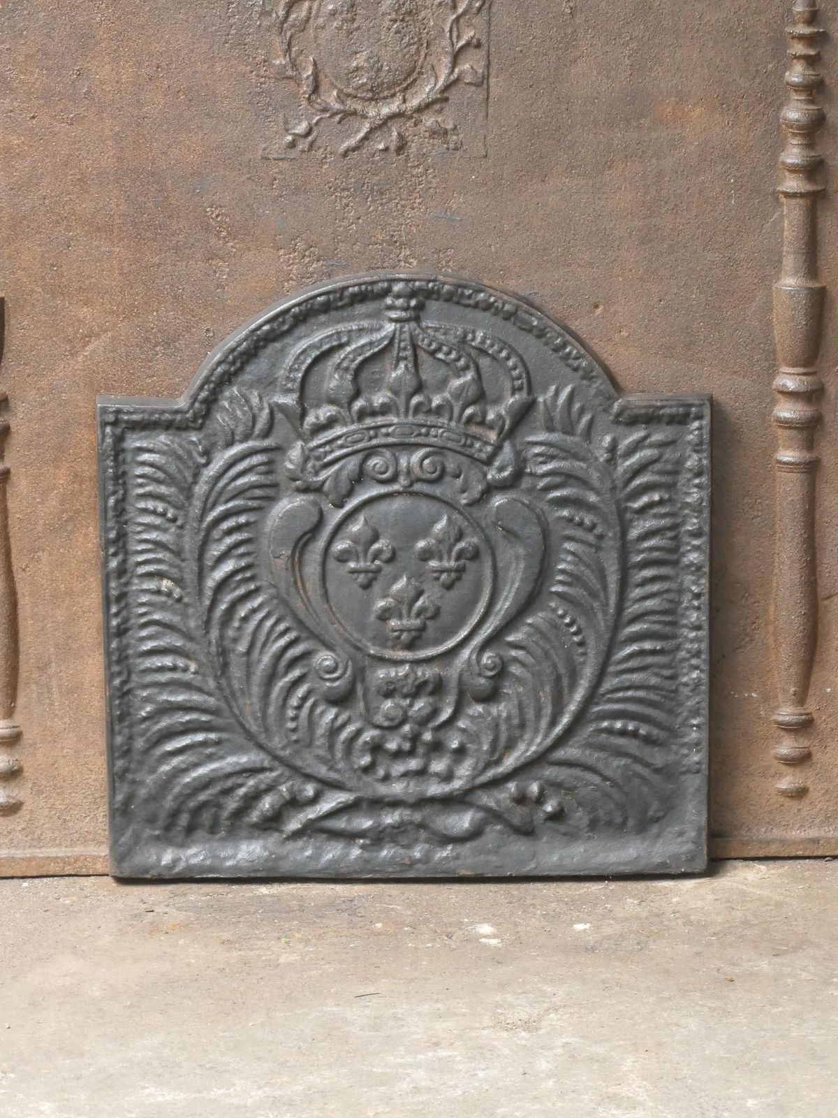French Louis XV Style 'Arms Of France' Fireback / Backsplash photo for sale