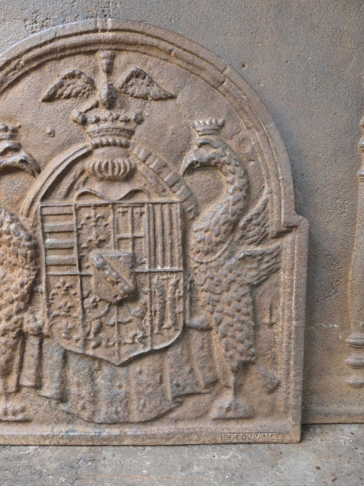 photo for sale French Renaissance Style 'Coat Of Arms' Fireback / Backsplash, 20th Century