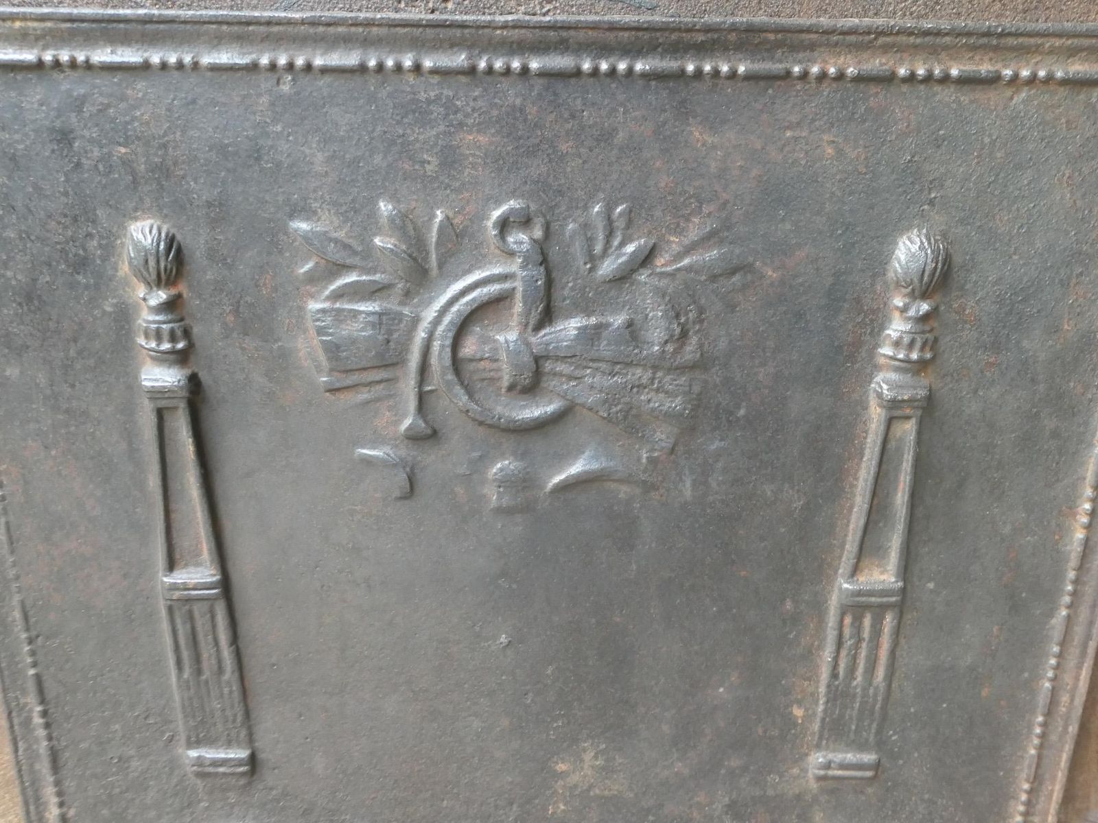 Antique French 'Pillars Of Freedom' Fireback / Backsplash, 18th   19th C. photo buy