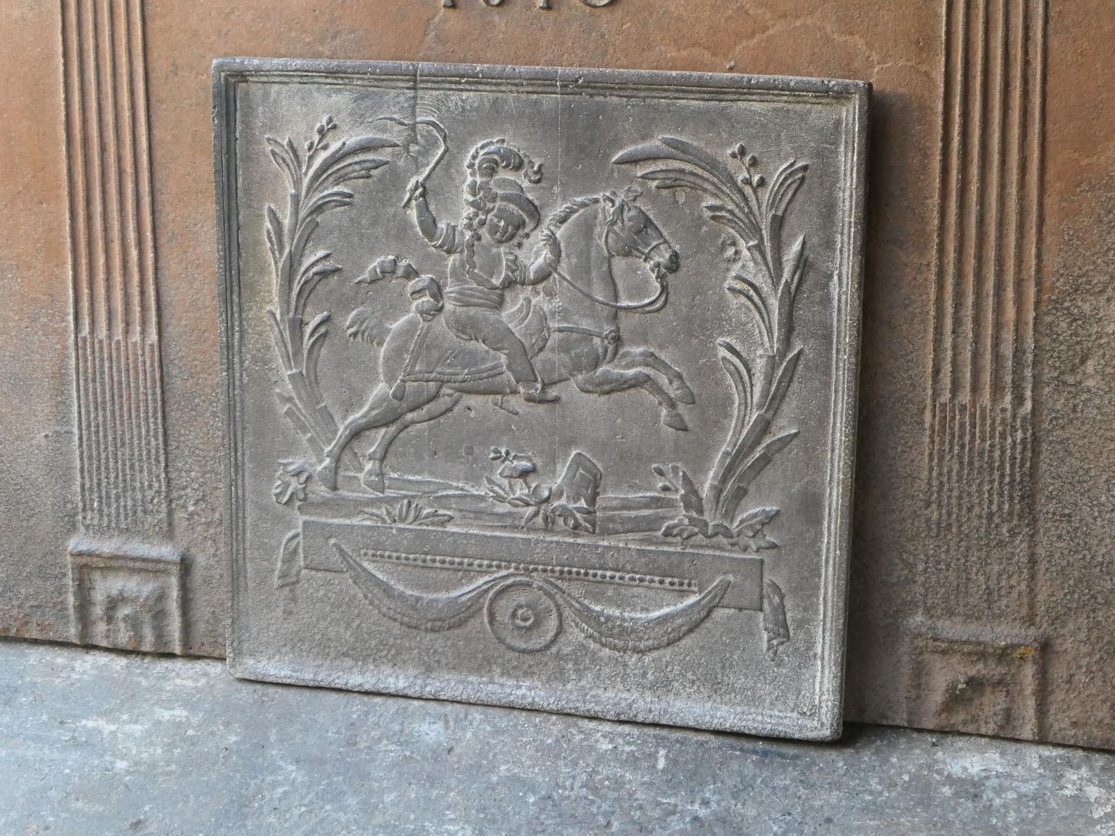 19th Century French Napoleon III 'Apollo With Horse' Fireback / Backsplash photo vinterior