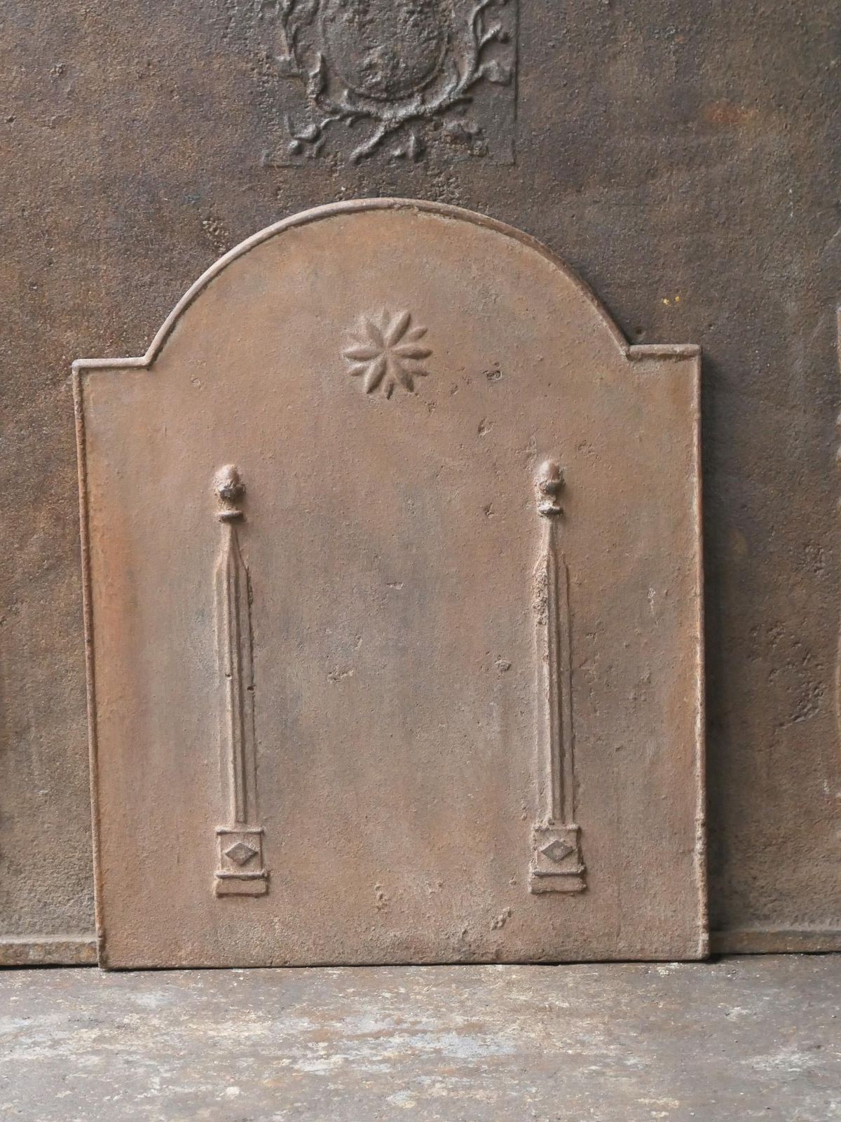 Antique French 'Pillars Of Freedom' Fireback / Backsplash, 18th   19th C. photo Home Fixtures