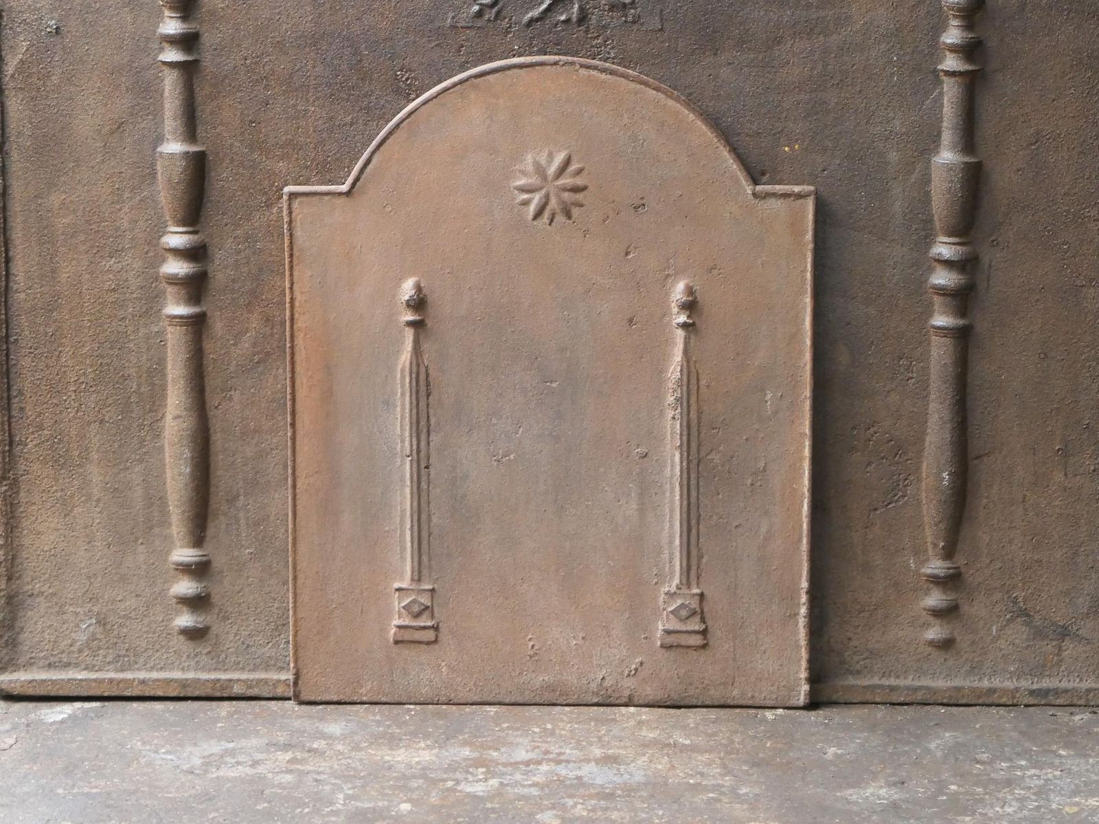 Antique French 'Pillars Of Freedom' Fireback / Backsplash, 18th   19th C. photo 576.0