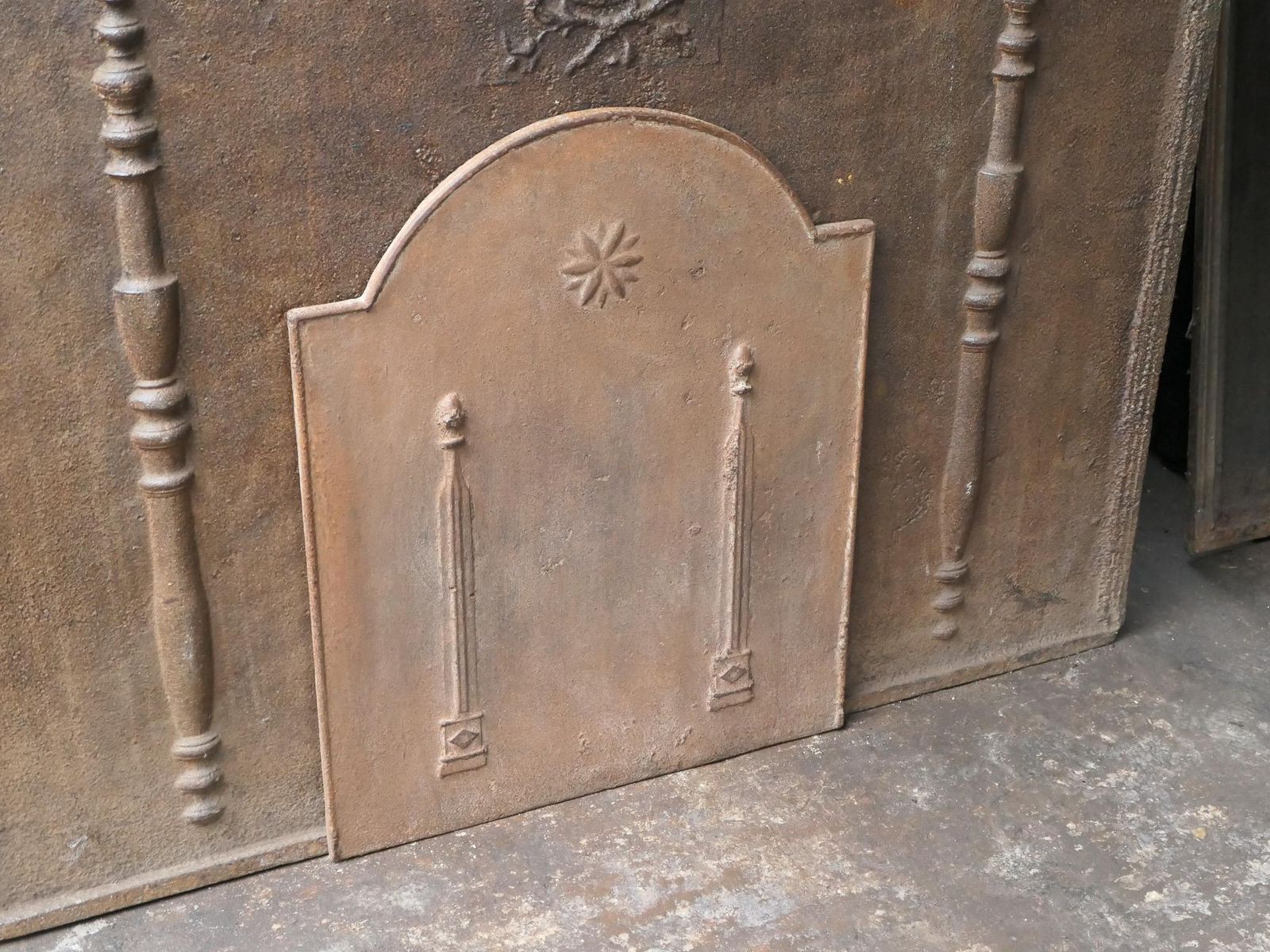 Antique French 'Pillars Of Freedom' Fireback / Backsplash, 18th   19th C. photo buy
