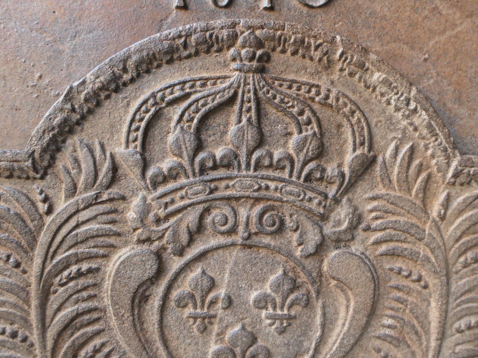 18th Century French Louis XV 'Arms Of France' Fireback / Backsplash photo vintage