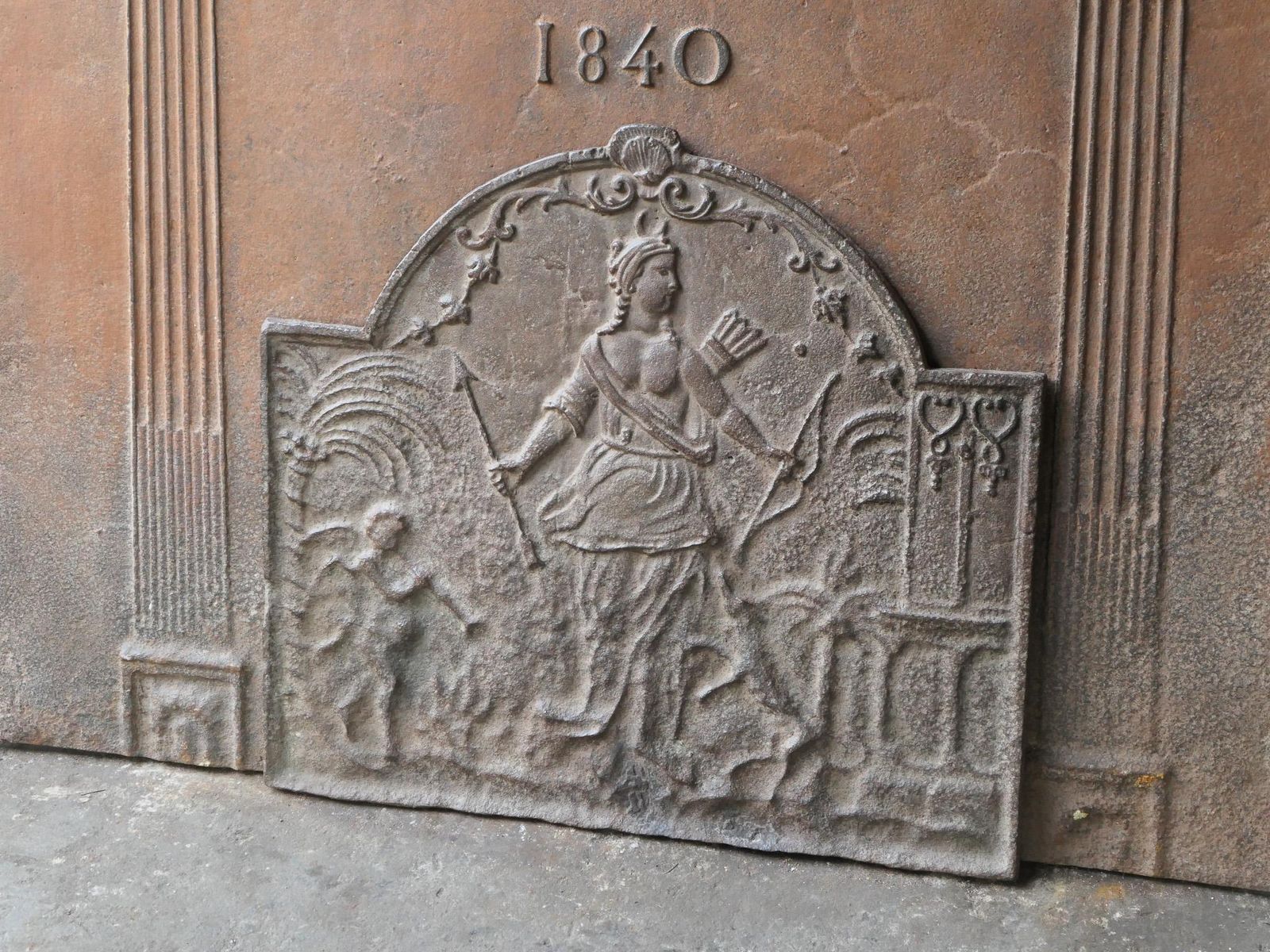 Antique French Napoleon III 'Diana' Fireback / Backsplash, 19th Century photo 576.0