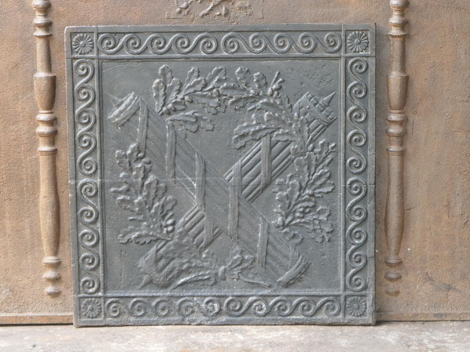 French Neoclassical 'Fasces' Fireback / Backsplash, 18th 19th Century photo furniture
